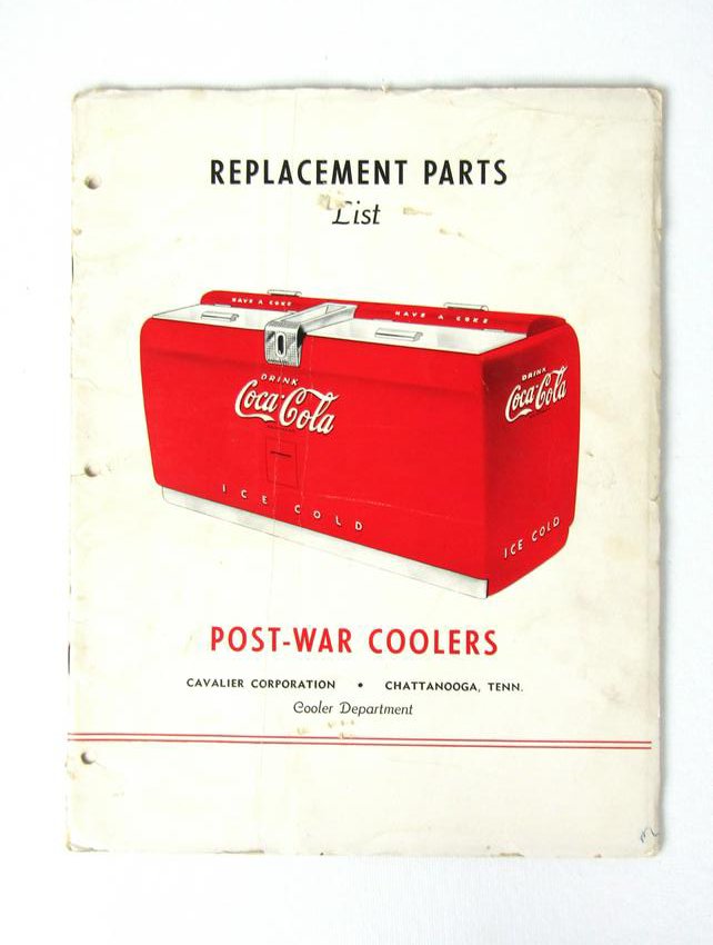Original Cavalier Post-War Coolers Manual: Original Cavalier Post-War Coolers Manual, Replacement Parts List. In-house shipping available.