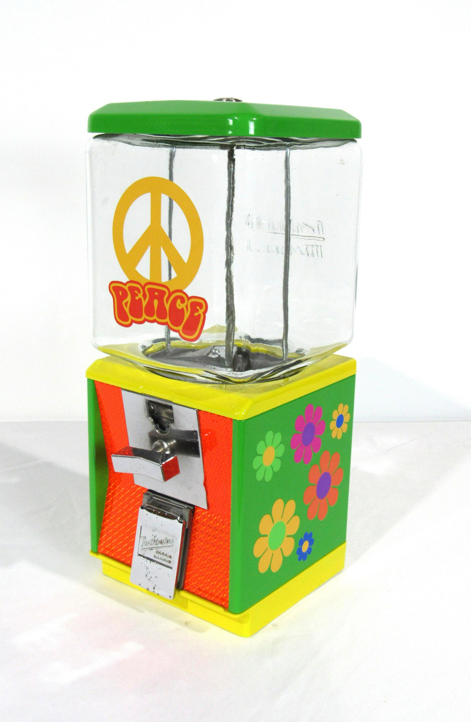 Northwestern Super 60 Restored Peace Glass Gumball: Northwestern Super 60 Restored Peace Themed Glass Globe Gumball. Key not included, lock has been drilled for easy open. This item requires third party shipping or pickup arrangements to be made. Dimen