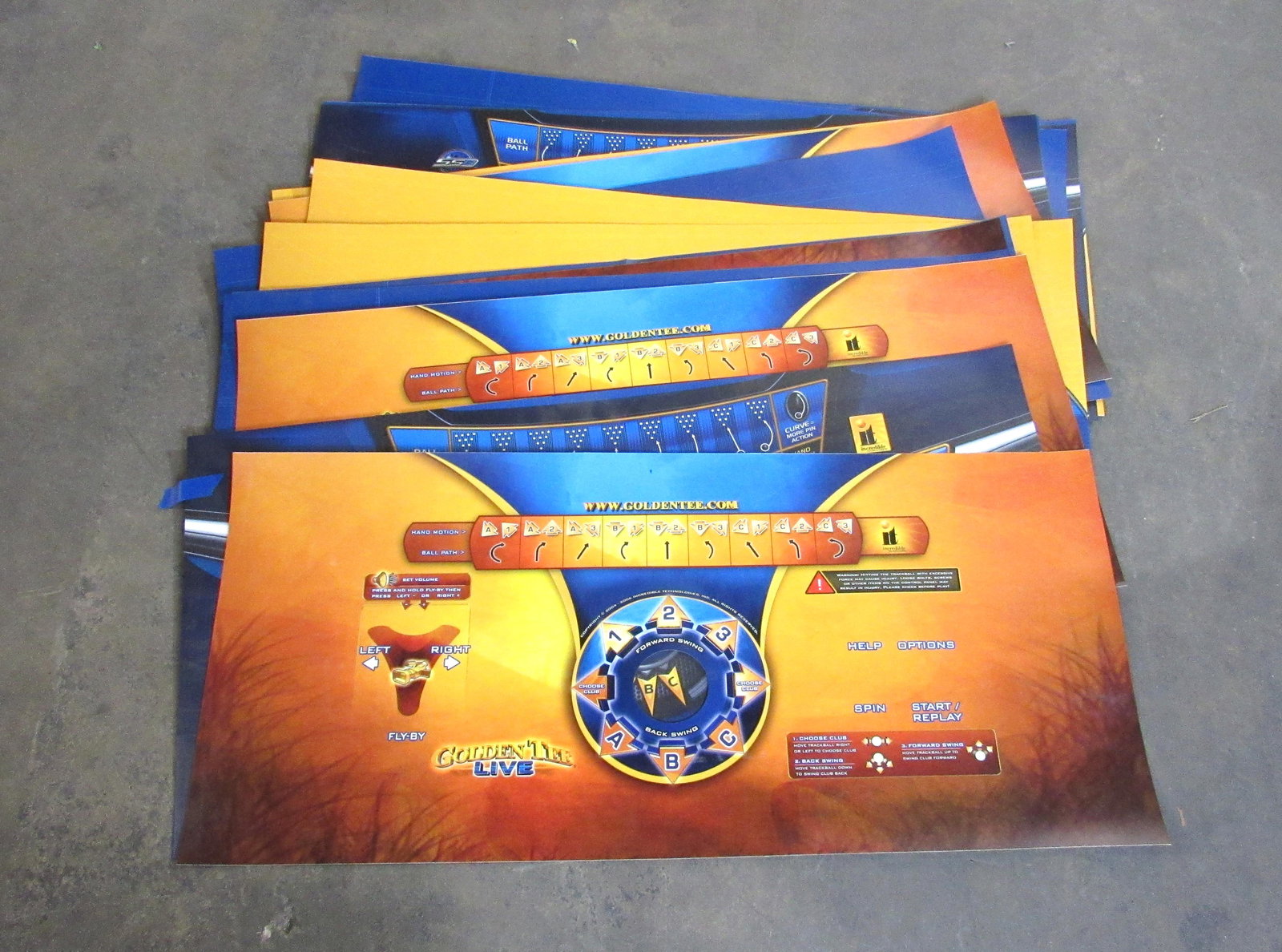 Ass'd Silver Strike & Golden Tee Control Panel Overlays: Assorted IT Silver Strike & Golden Tee Control Panel Overlays, total of 16. In-house shipping available.