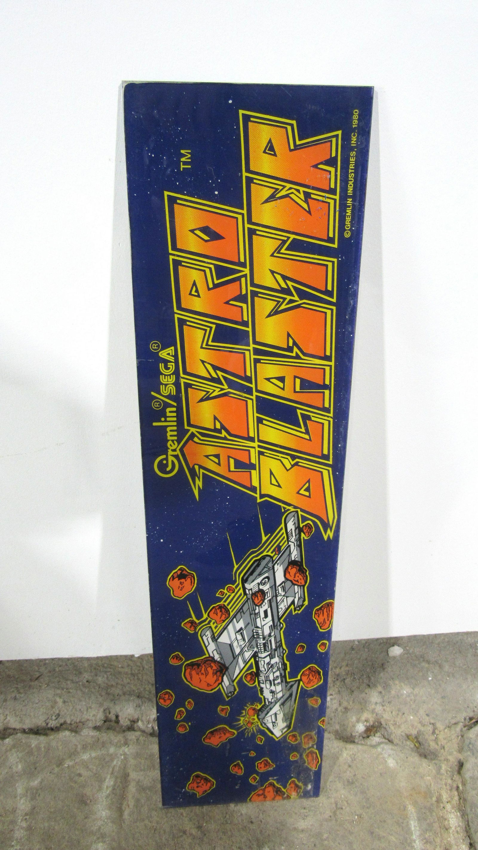 Original Sega/Gremlin Astro Blaster Arcade Game Header: Sega/Gremlin Astro Blaster Arcade Game Header. In-house shipping available.