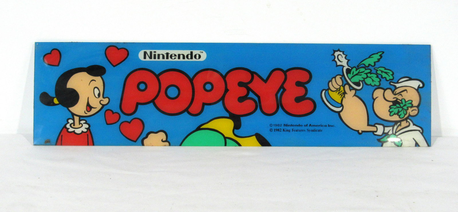 Nintendo Popeye Arcade Game Header: Nintendo Popeye Arcade Game Header. In-house shipping available. Dimensions: 6 x 22.5