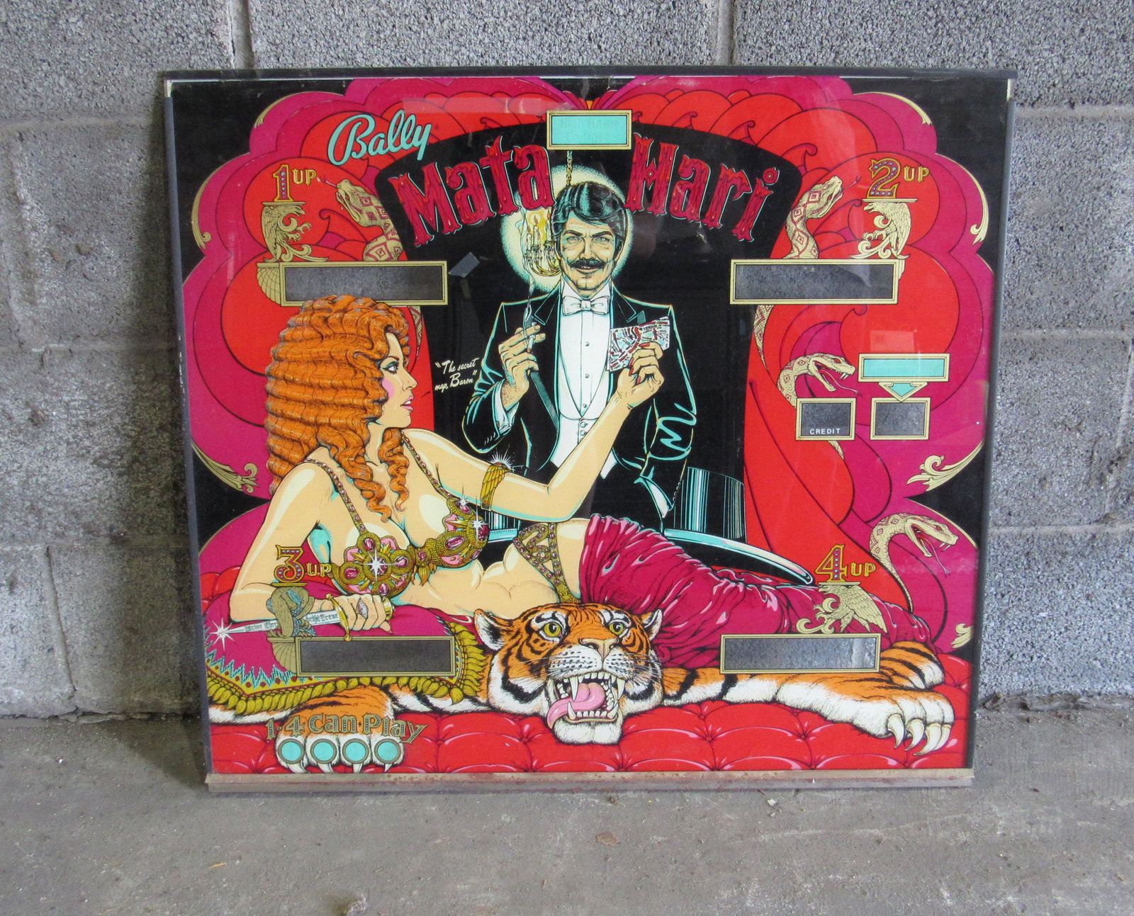 Bally Mata Hari Pinball Backglass: Bally Mata Hari Pinball Backglass. Local pickup only. Dimensions: 26 x 29