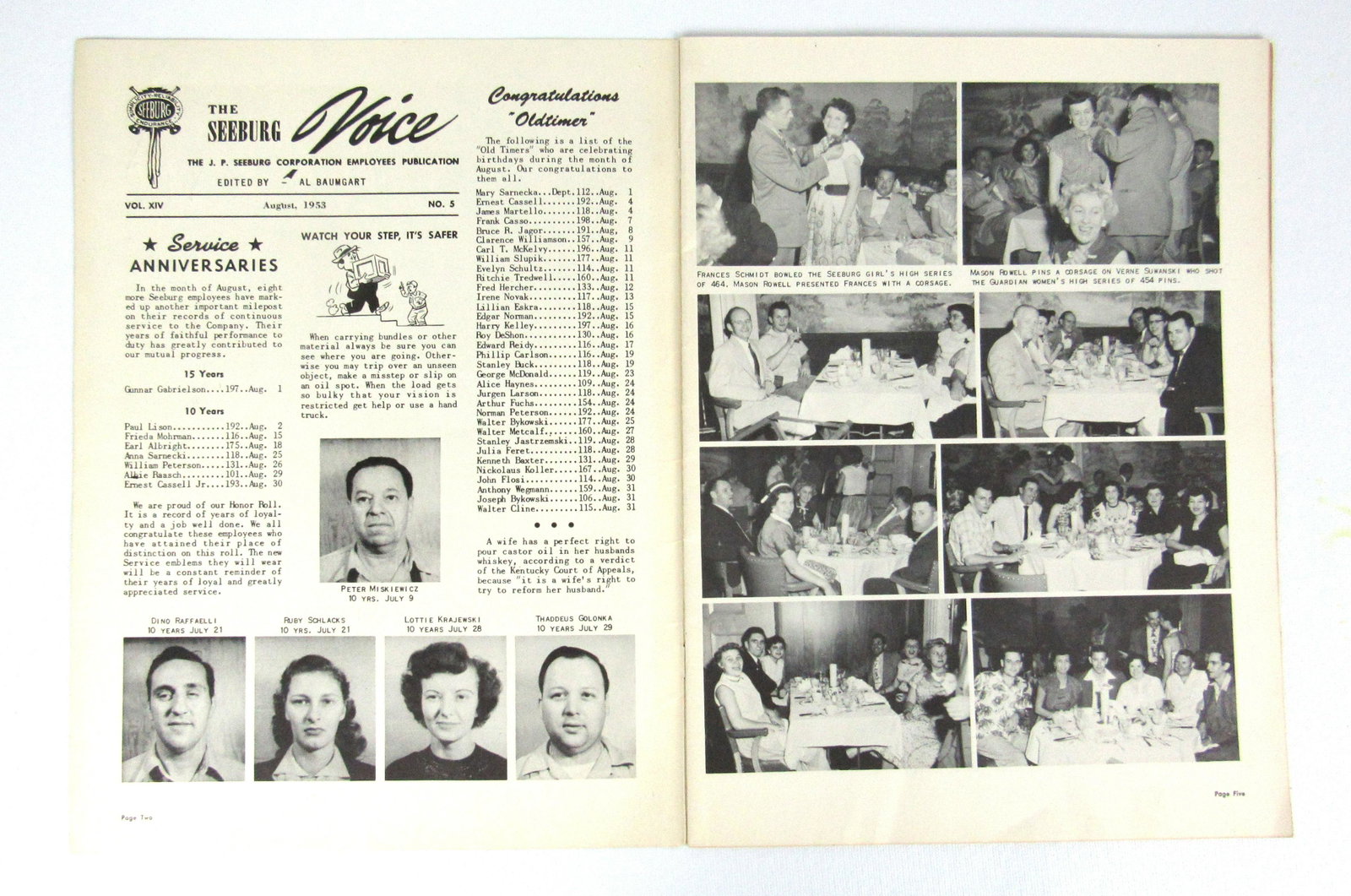 1953 "The Seeburg Voice" Jukebox Employee Publication: "The Seeburg Voice" Jukebox Employee Publication, August 1953. In-house shipping available.