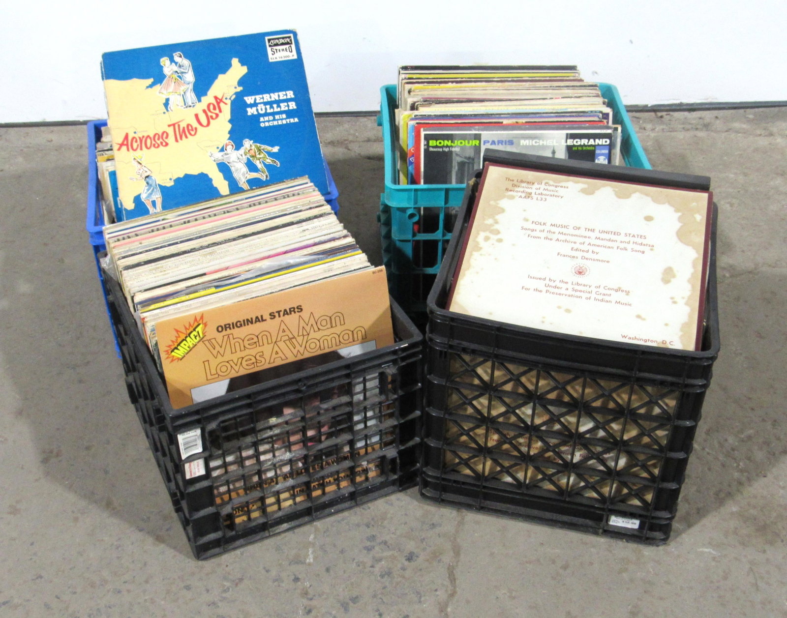 Four Assorted Crates of Vinyl Records, Lot 4: Four Assorted Crates of Vinyl Records, Lot 4. Sold as-is, records have not been sorted or tested. This item requires third party shipping or pickup arrangements to be made.