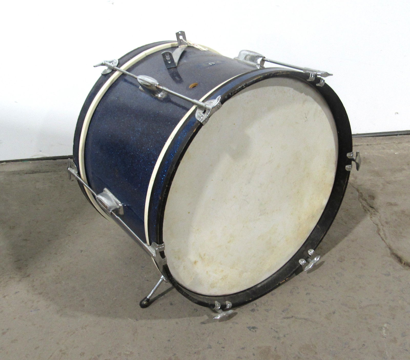 Large Blue Drum: Large Blue Drum. Sold As-is. This item requires third party shipping or pickup arrangements to be made. Dimensions: 23 x 23 x 18