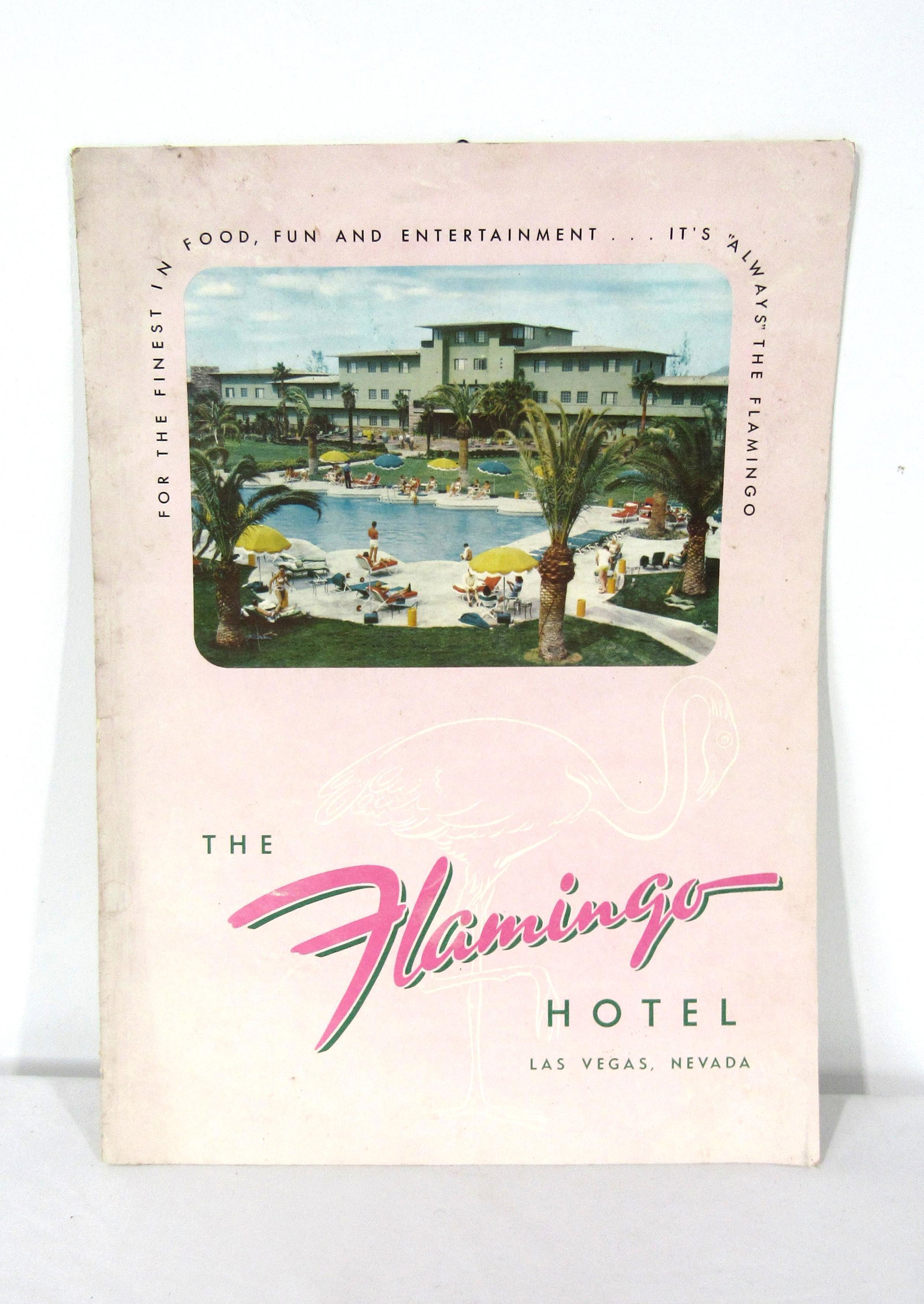 1950's Las Vegas Flamingo Hotel Menu: 1950's Las Vegas Flamingo Hotel Menu. In-house shipping available. Dimensions: 15 x 11