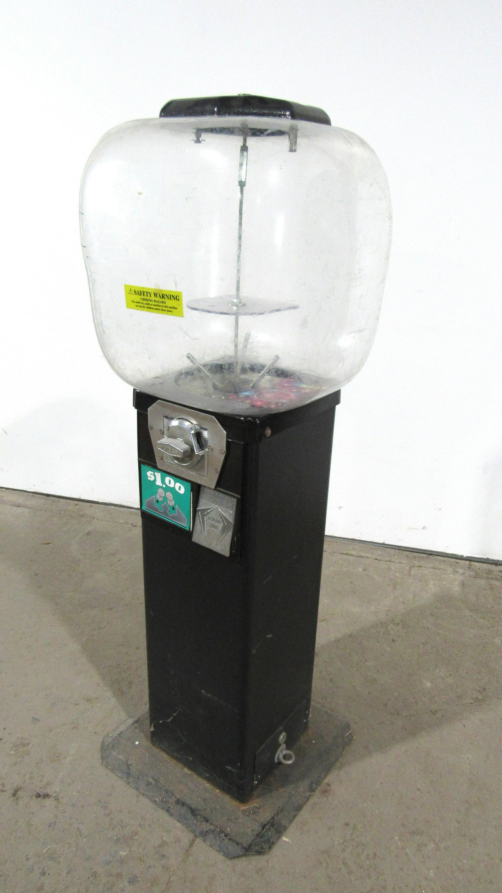 Coin Operated Gumball / Bouncy Ball Vending Machine: Coin Operated Gumball / Bouncy Ball Vending Machine. This item requires third party shipping or pickup arrangements to be made. Dimensions: 50 x 17 x 17