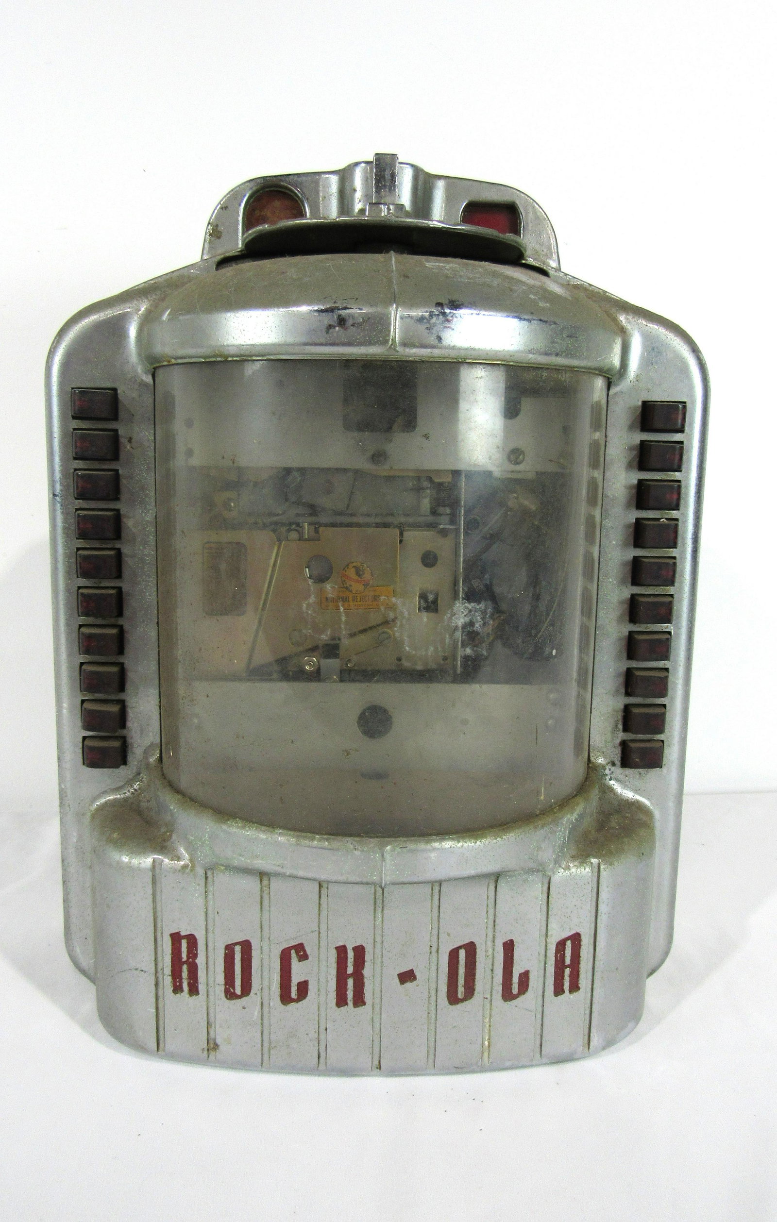 Rockola Comet Coin Operated Wallbox: Rockola Comet Coin Operated Wallbox. No key, missing pages. This item requires third party shipping or pickup arrangements to be made. Dimensions: 14.5 x 12 x 7