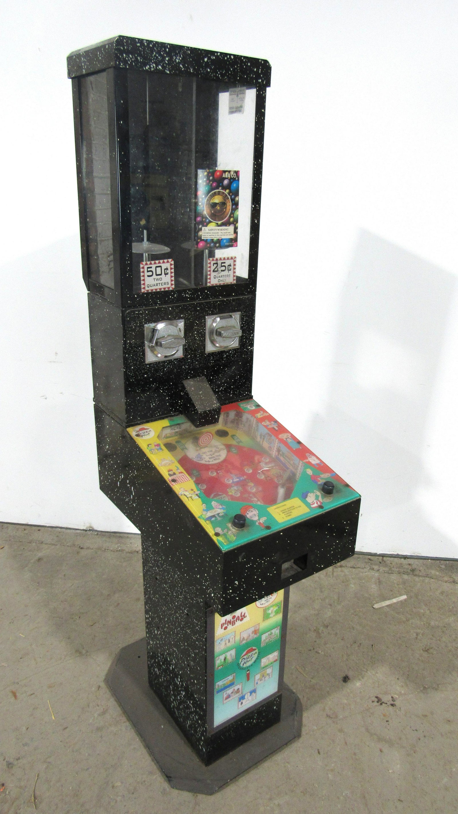 Beaver Pinball Themed Coin Op Gumball Vending Machine: Beaver Pinball Themed Coin Operated Gumball Vending Machine. Locks not included. This item requires third party shipping or pickup arrangements to be made. Dimensions: 62 x 16 x 24