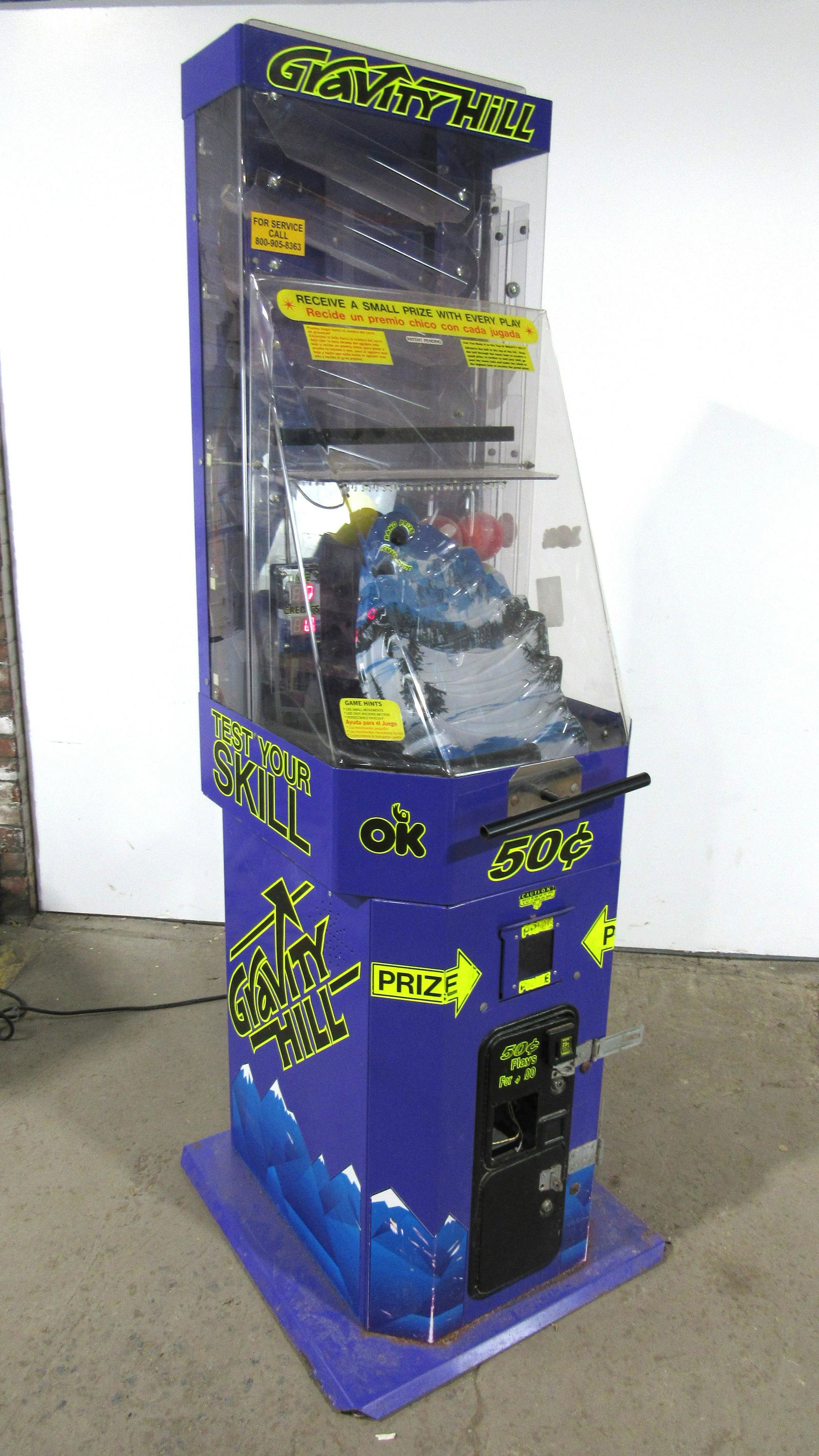 Gravity Hill Prize Redemption Arcade Game, Lot 1: Gravity Hill Prize Redemption Arcade Game, Lot 1 . Working. No locks or Bill Acceptor. This item requires third party shipping or pickup arrangements to be made. Dimensions: 80 x 28 x 30