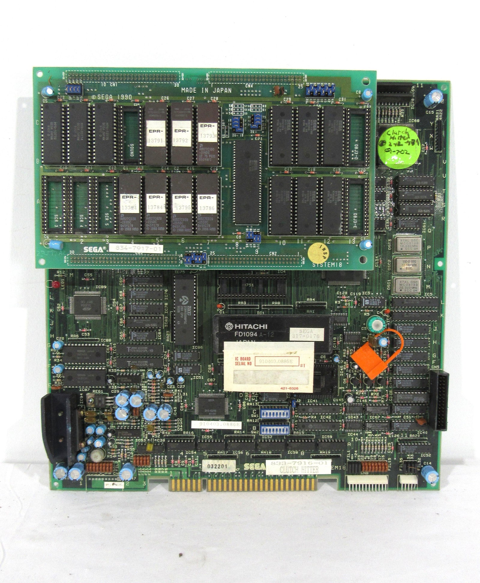 Sega Clutch Hitter Arcade Game Board: Sega Clutch Hitter Arcade Game Board, untested. In-house shipping available.
