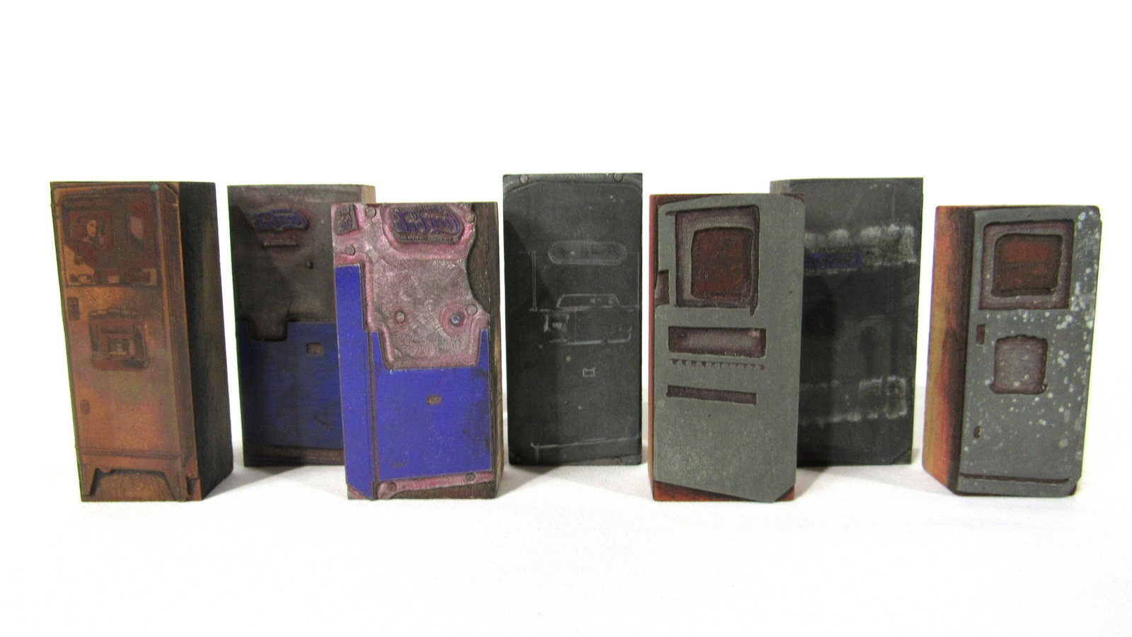 Vintage Coca-Cola Cooler Printing Blocks: Vintage Coca-Cola Cooler Printing Blocks. In-house shipping available. One measures 3 x 1.5 x 1