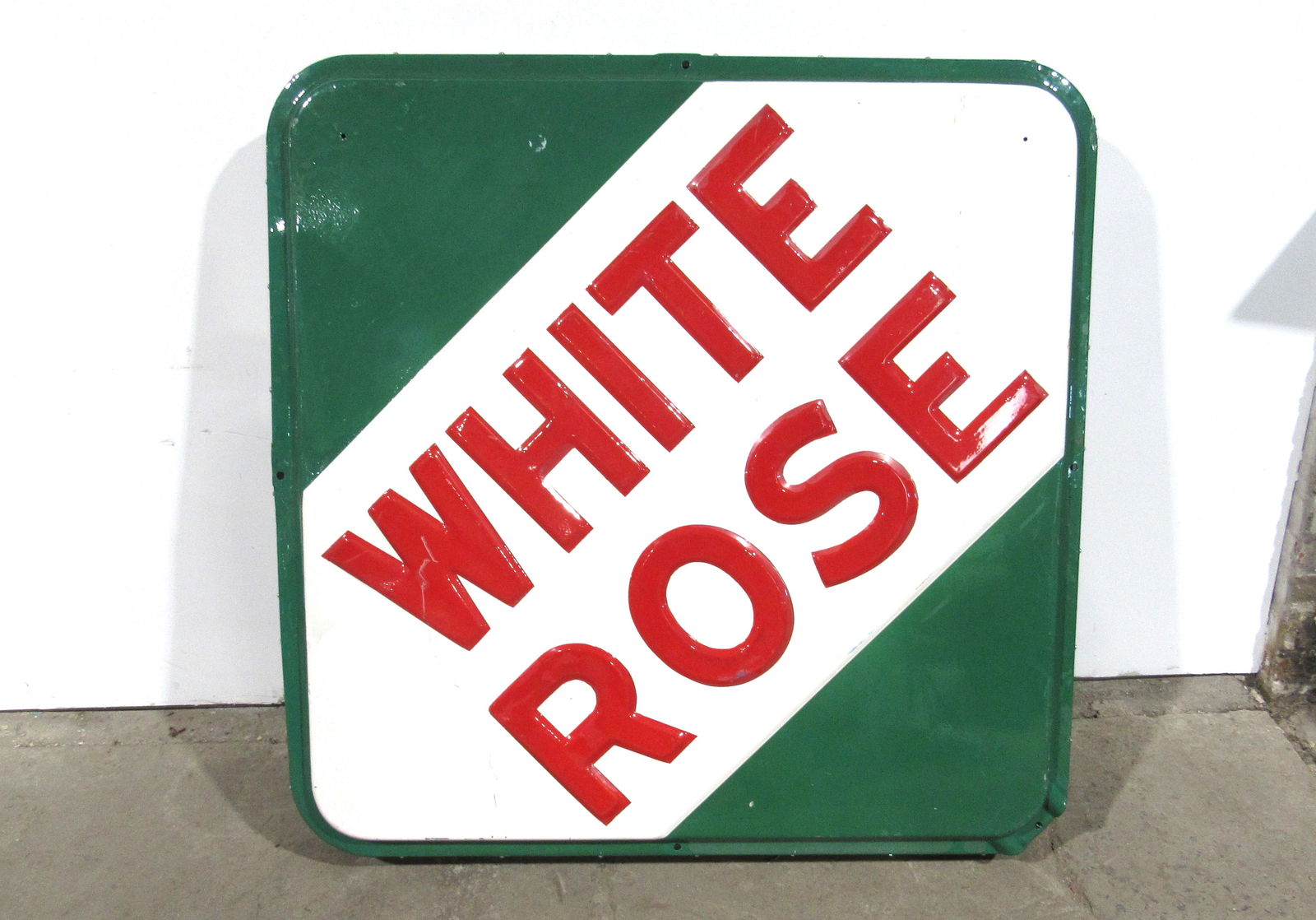 LARGE 4 FT White Rose Embossed Metal Sign (1 of 3)