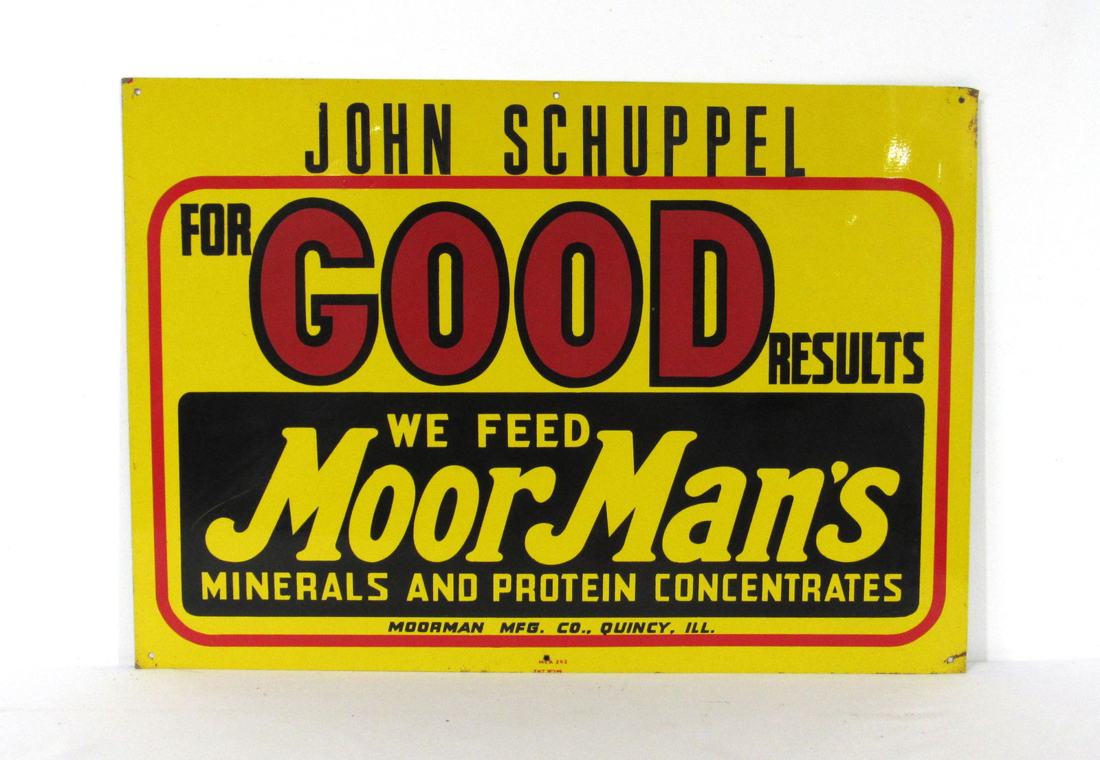 Moorman Feed Mfg. Co. of Quincy, IL Advertising Sign (1 of 3)