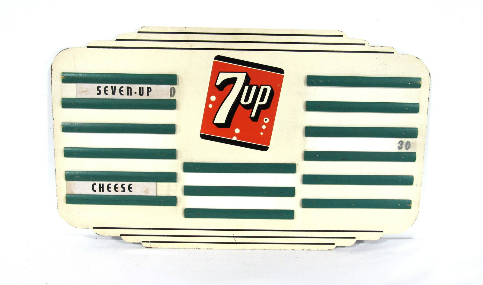 1940s Masonite 7-Up Advertising Menu Board (1 of 2)