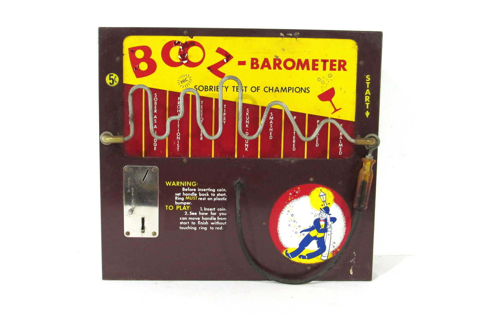1950s Coin Operated 5 Cent Booz Barometer Arcade Game (1 of 3)