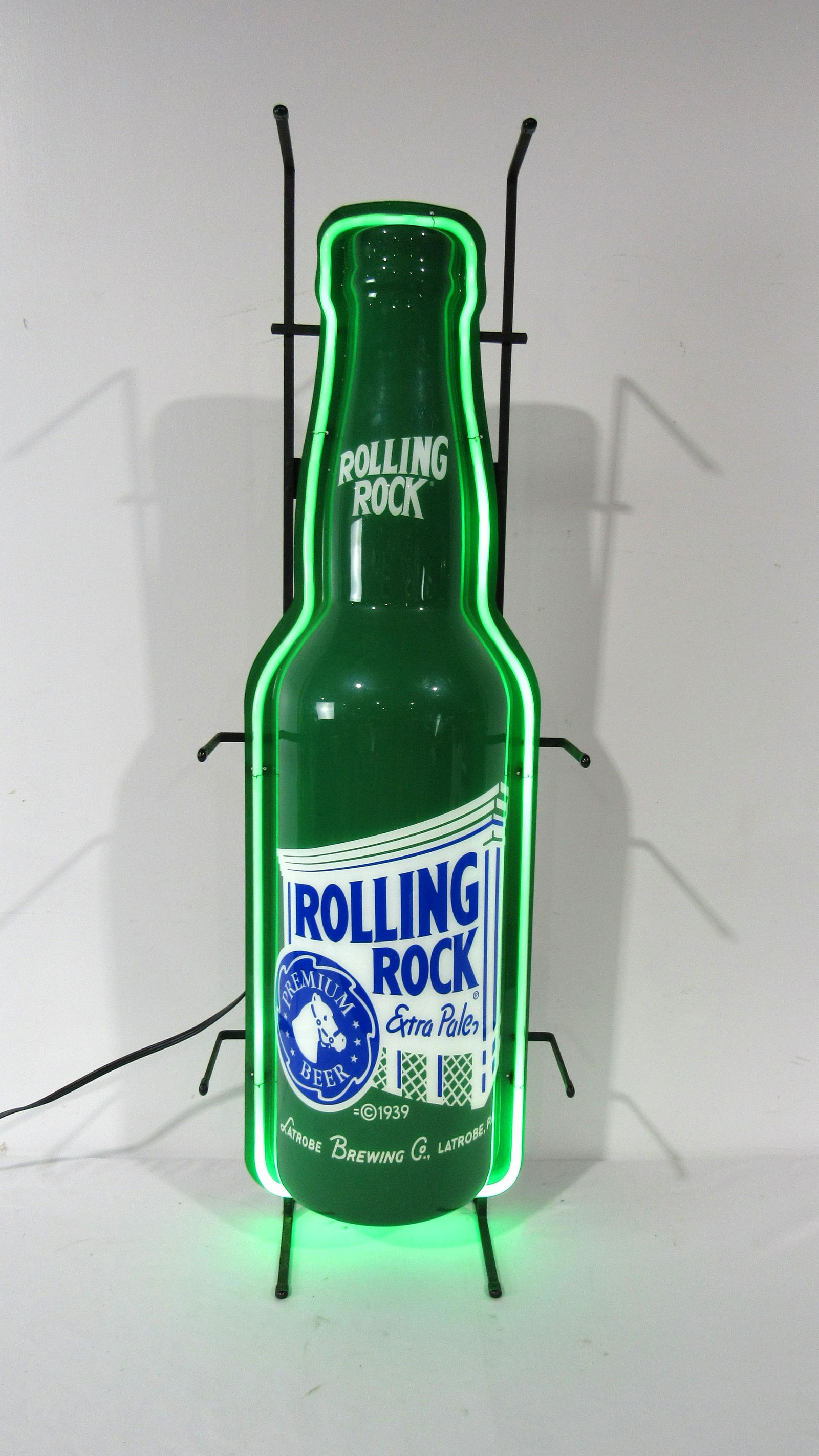 Rolling Rock Beer Light Up Neon Advertising Sign (1 of 2)