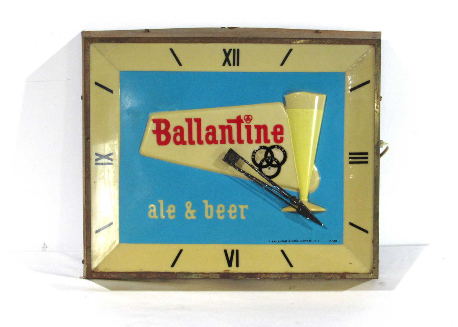 Ballantine Beer Light Up Advertising Clock (1 of 6)