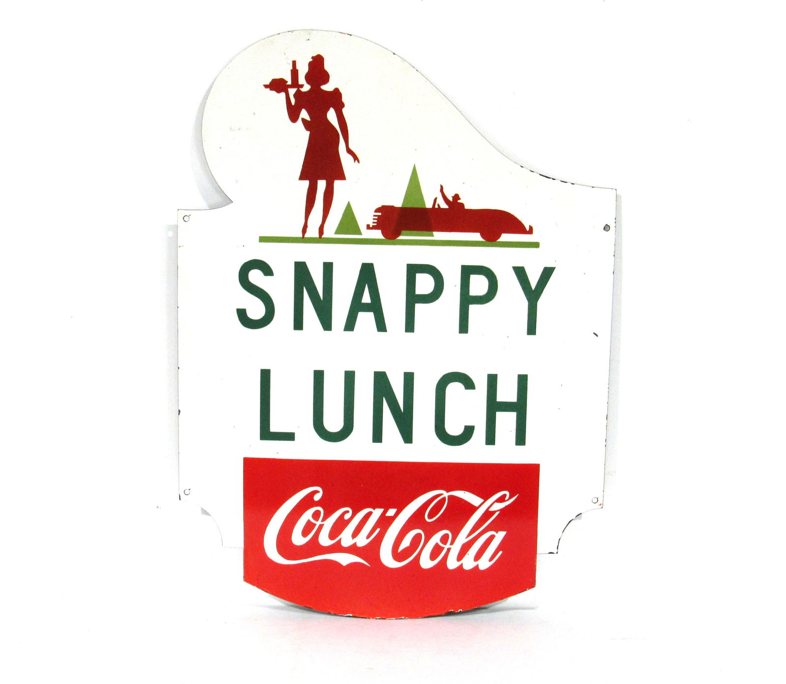 Coca Cola Snappy Lunch Porcelain Advertising Sign (1 of 2)