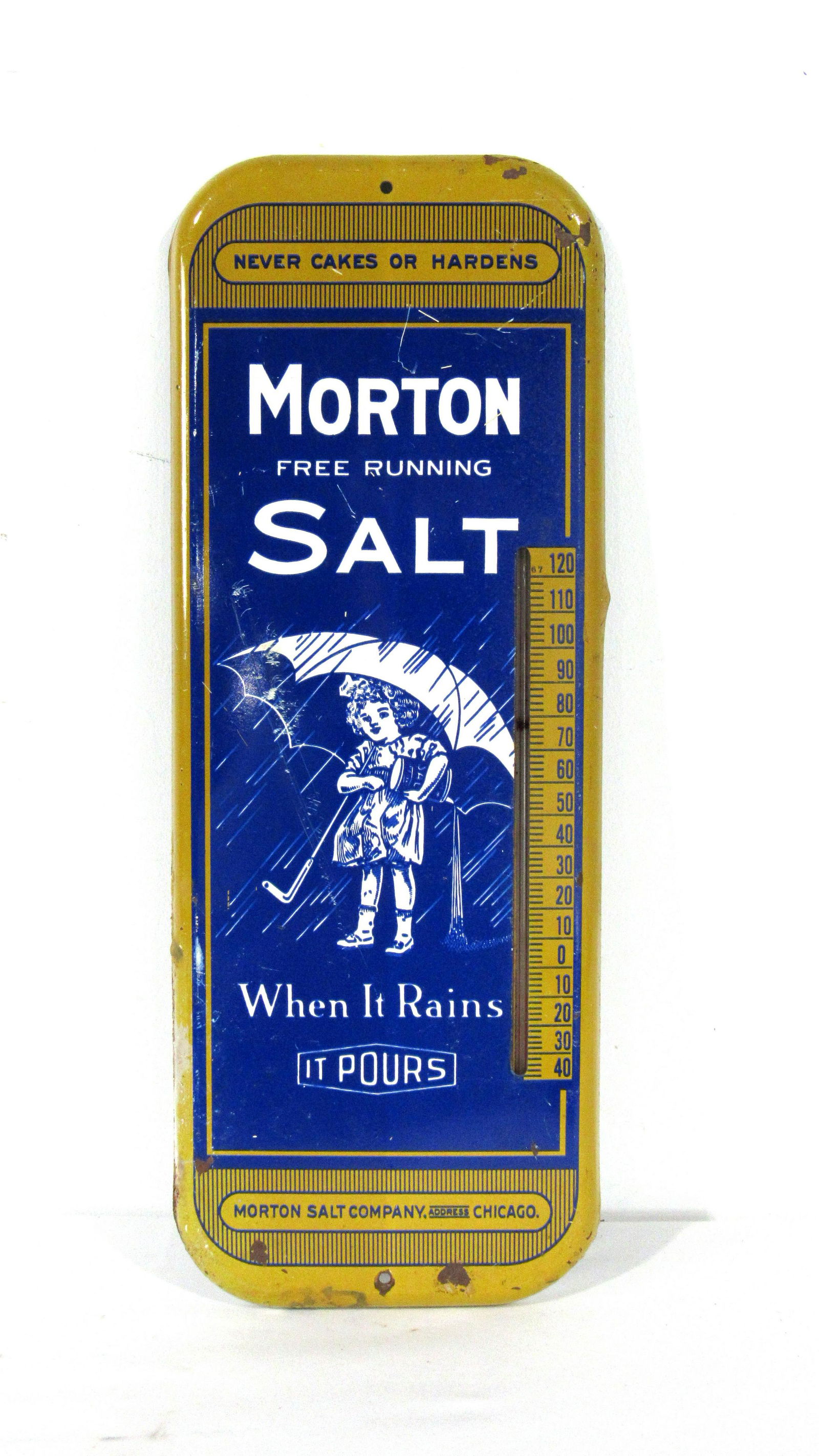 Morton Salt of Chicago Advertising Thermometer (1 of 2)