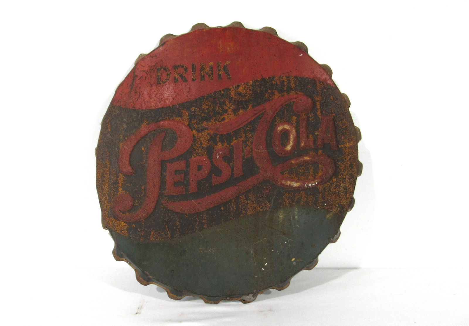 1957 Pepsi Cola Bottle Cap Embossed Advertising Sign (1 of 3)