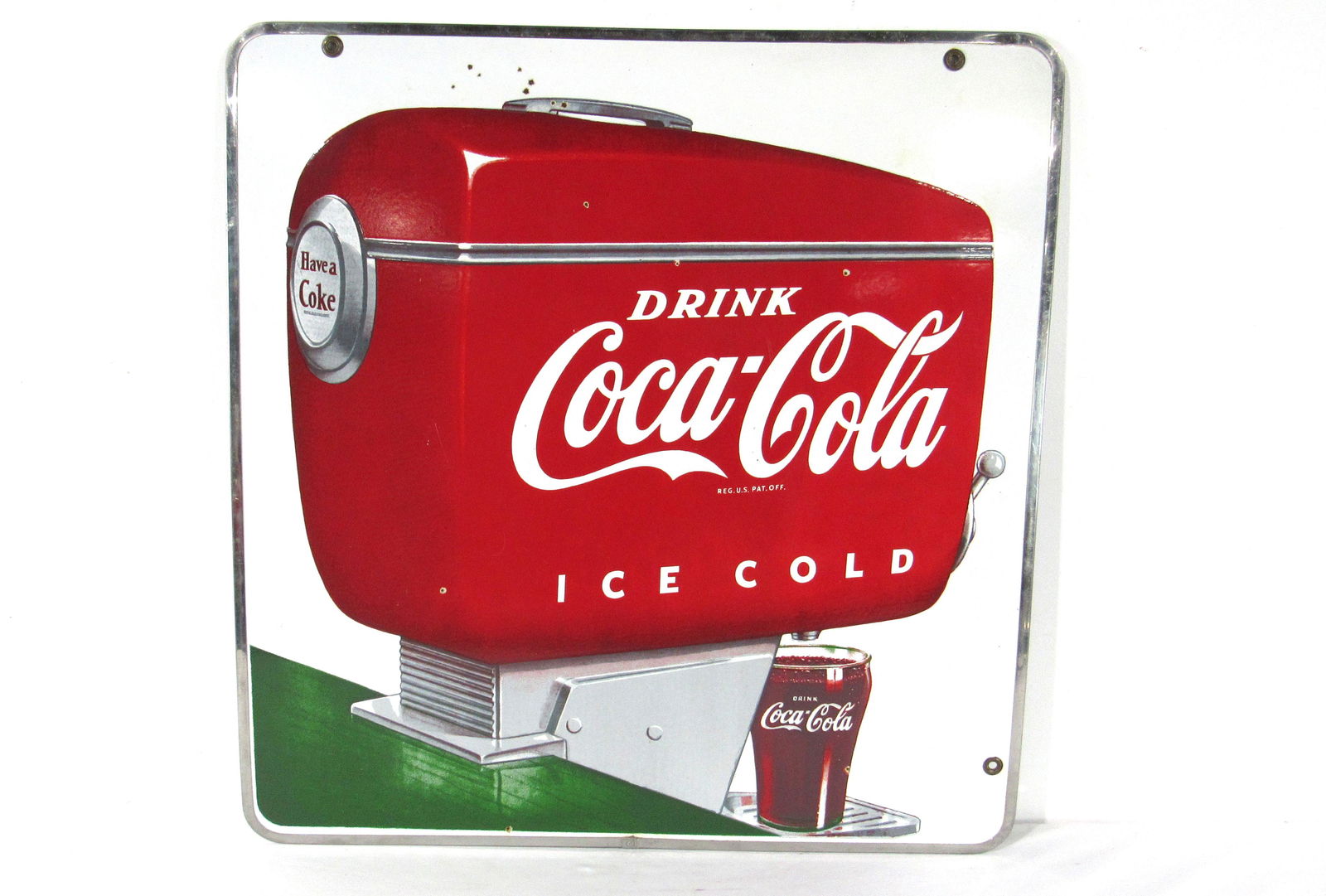 Porcelain Drink Coca Cola Soda Fountain Sign (1 of 2)
