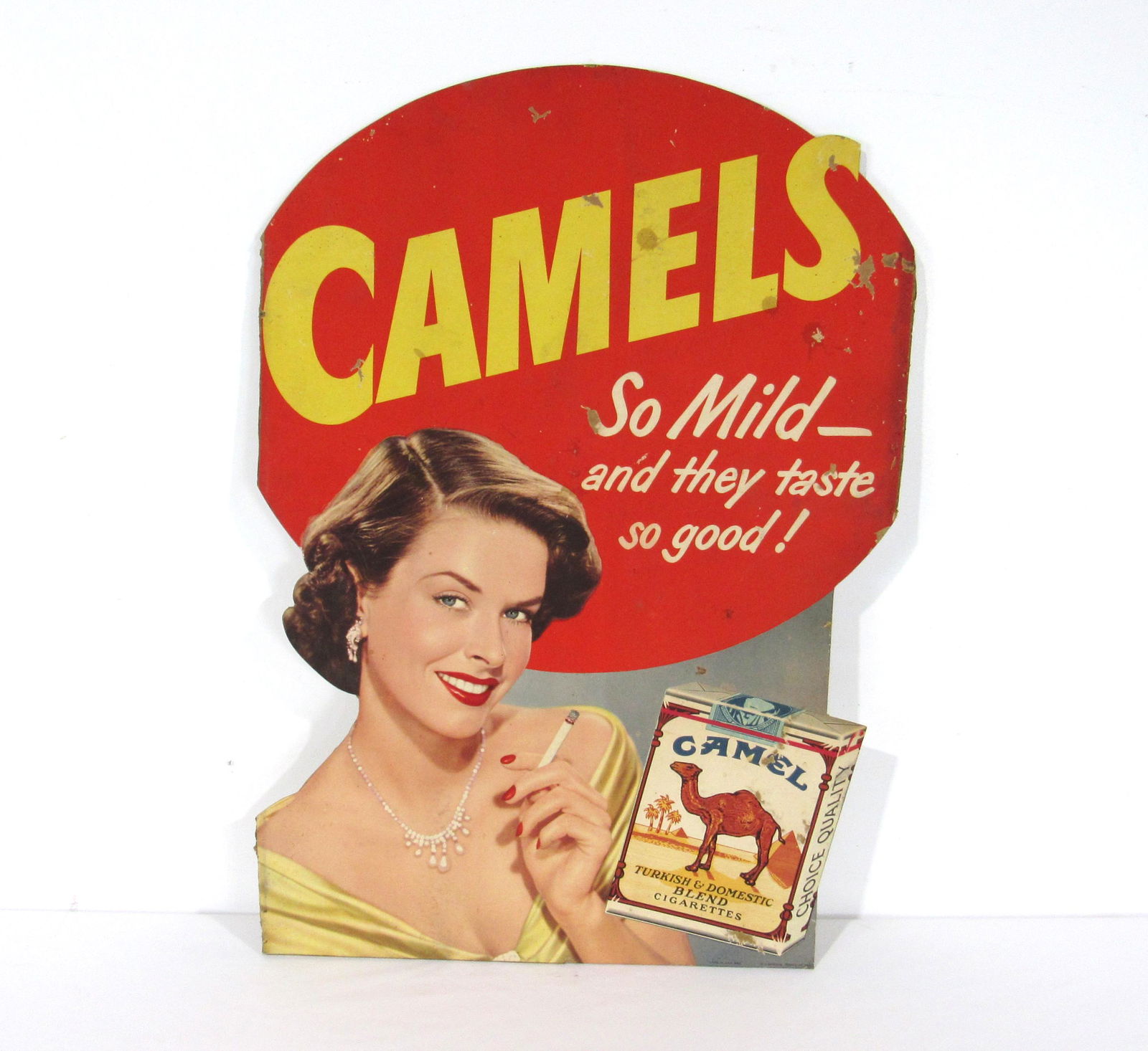1940s Camels Cigarette Cardboard Advertising Sign (1 of 3)