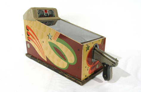 1946 ABT Shooting Table Top Penny Arcade Game: 1946 ABT Your Score 1 Cent Shooting Table Top Penny Arcade Game. No key. This item requires third party shipping or pickup arrangements to be made. Dimensions: 16 x 9 x 28