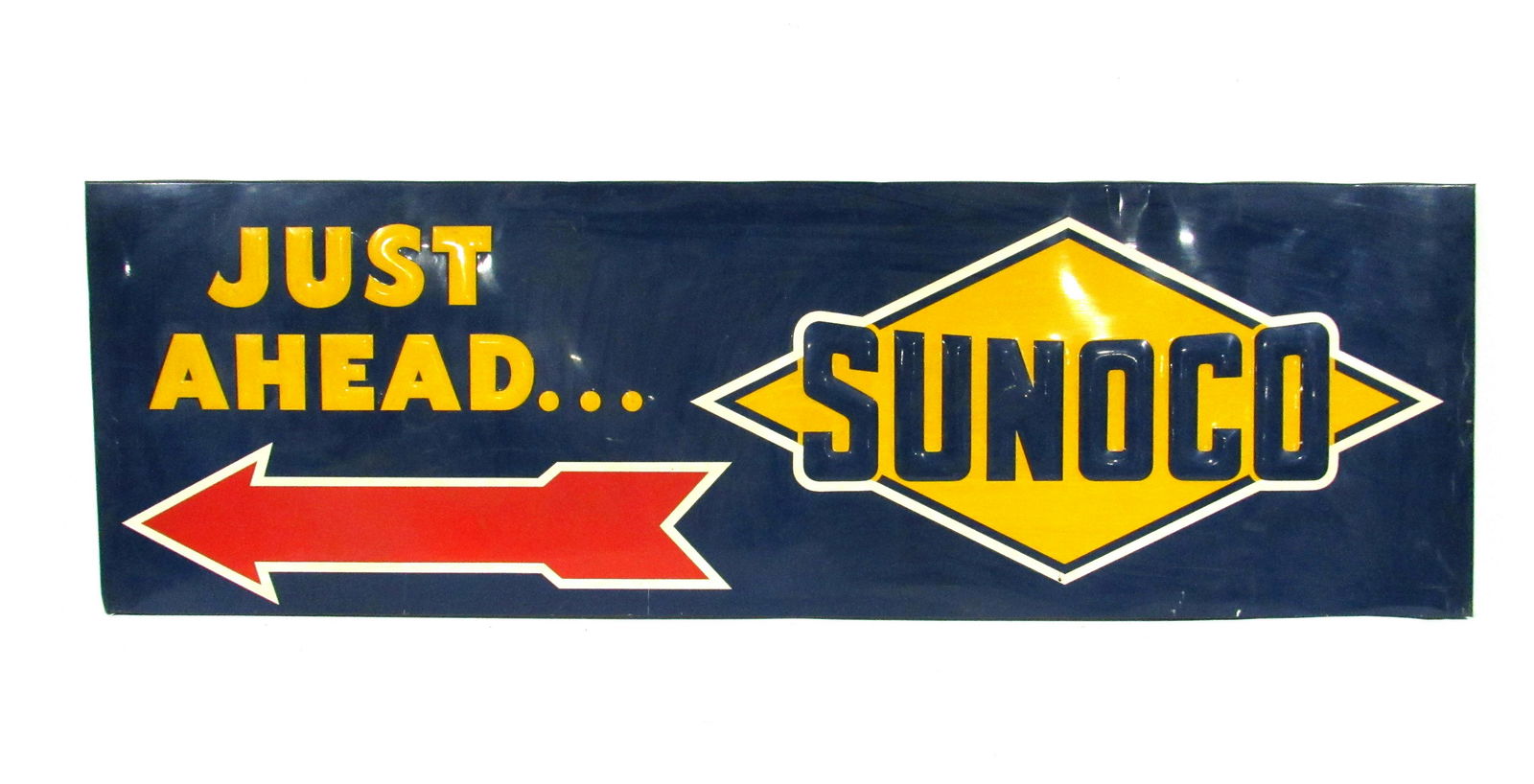 6 FT LONG 1950s Sunoco Gas Embossed Advertising Sign (1 of 2)