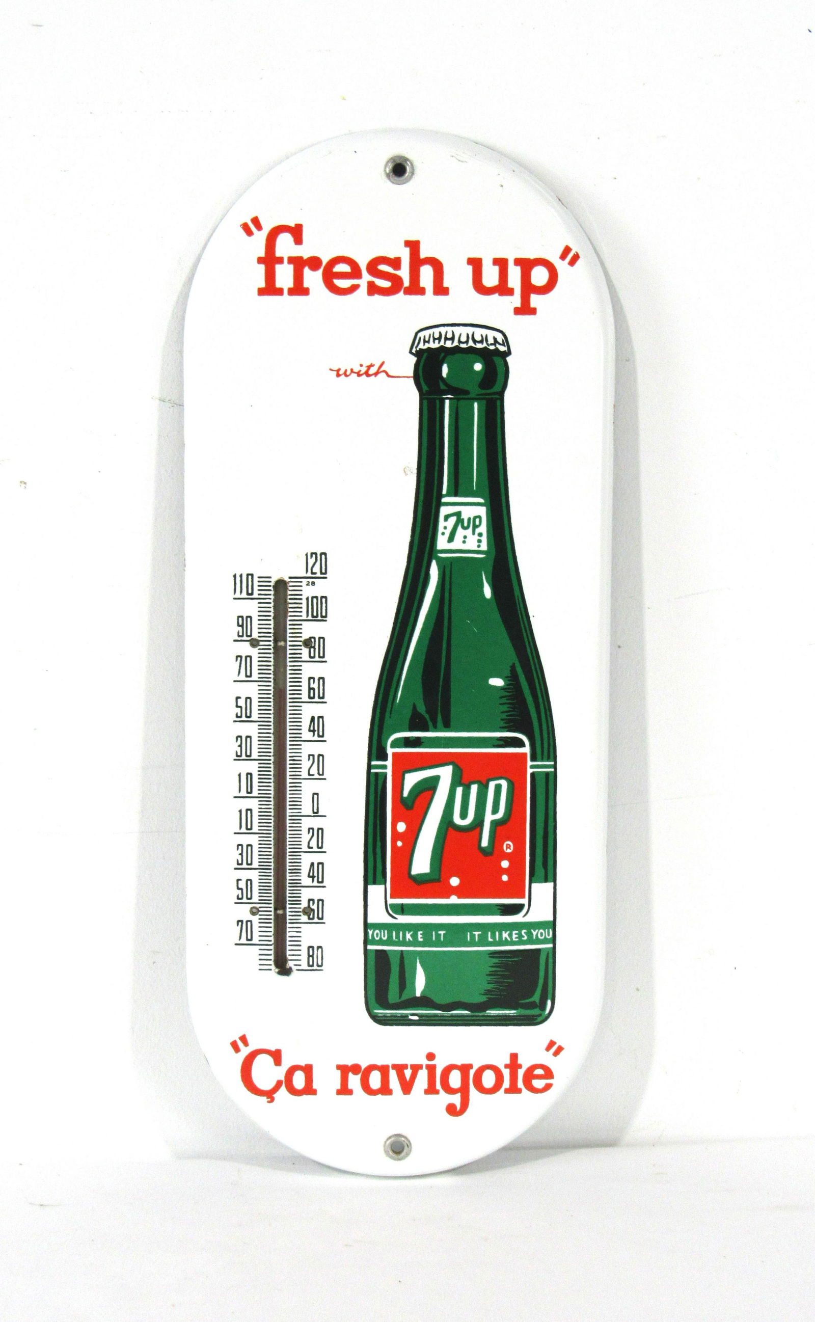 Fresh Up with 7-Up Porcelain Thermometer (1 of 2)