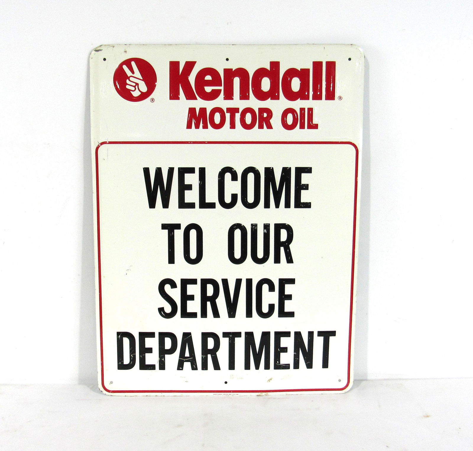 Kendall Motor Oil Embossed Service Department Sign (1 of 2)