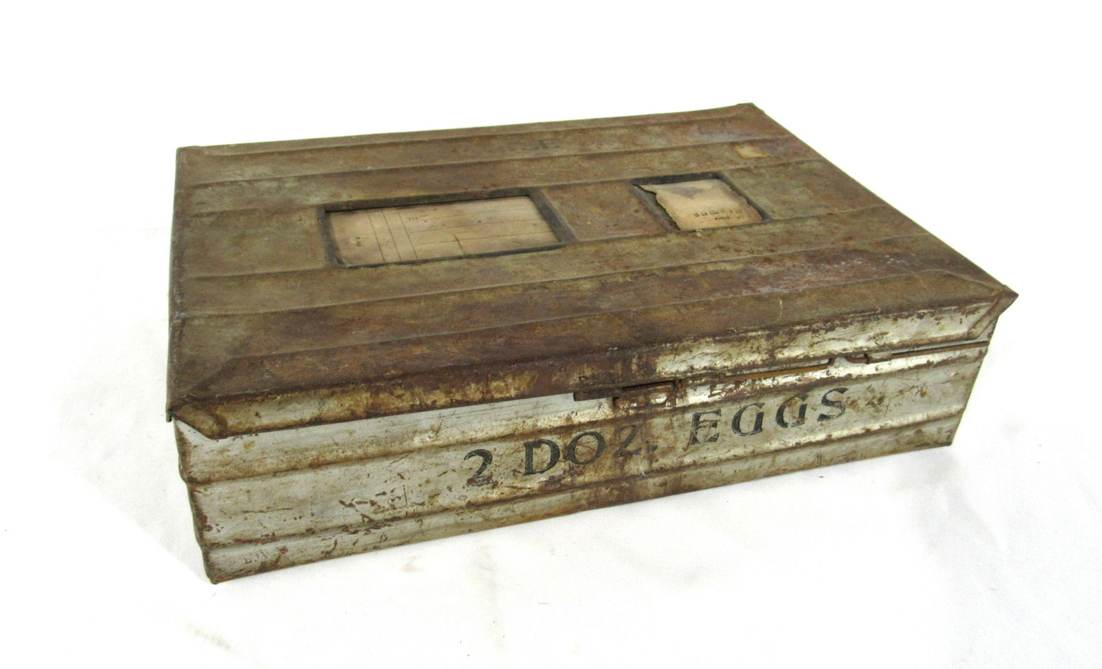 Antique Eggs Metal Mailing Box: Antique Eggs Metal Mailing Box. In-house shipping available. Dimensions: 4 x 13 x 9
