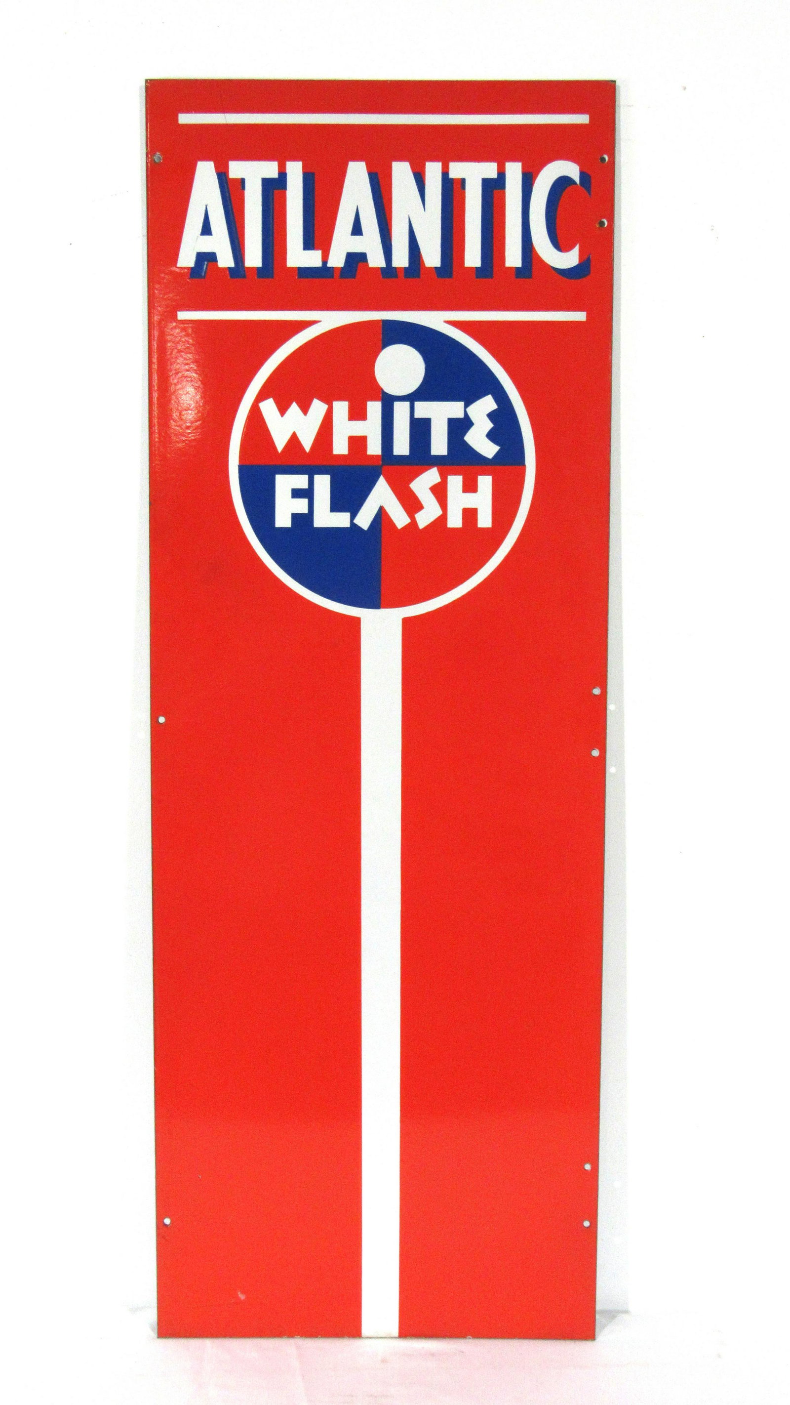 Atlantic White Flash Porcelain Pump Sign (1 of 2)