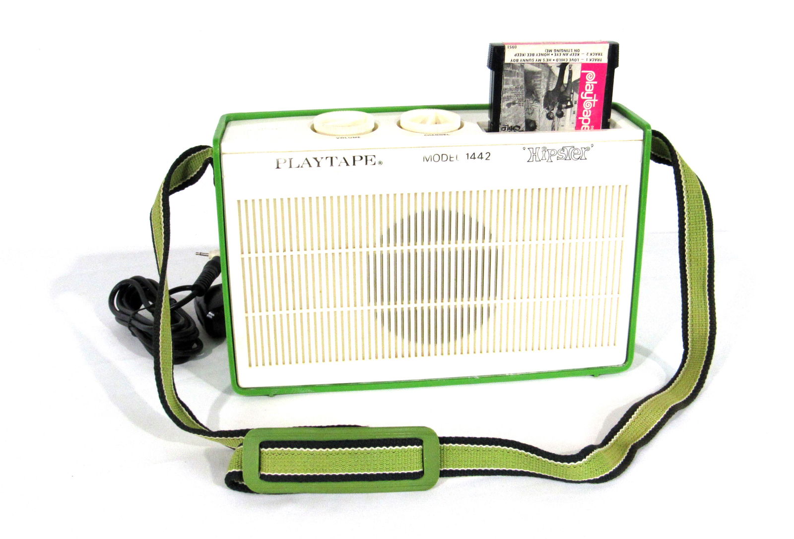 1960s Green Playtape "Hipster" 2-Track Cassette Player (1 of 4)