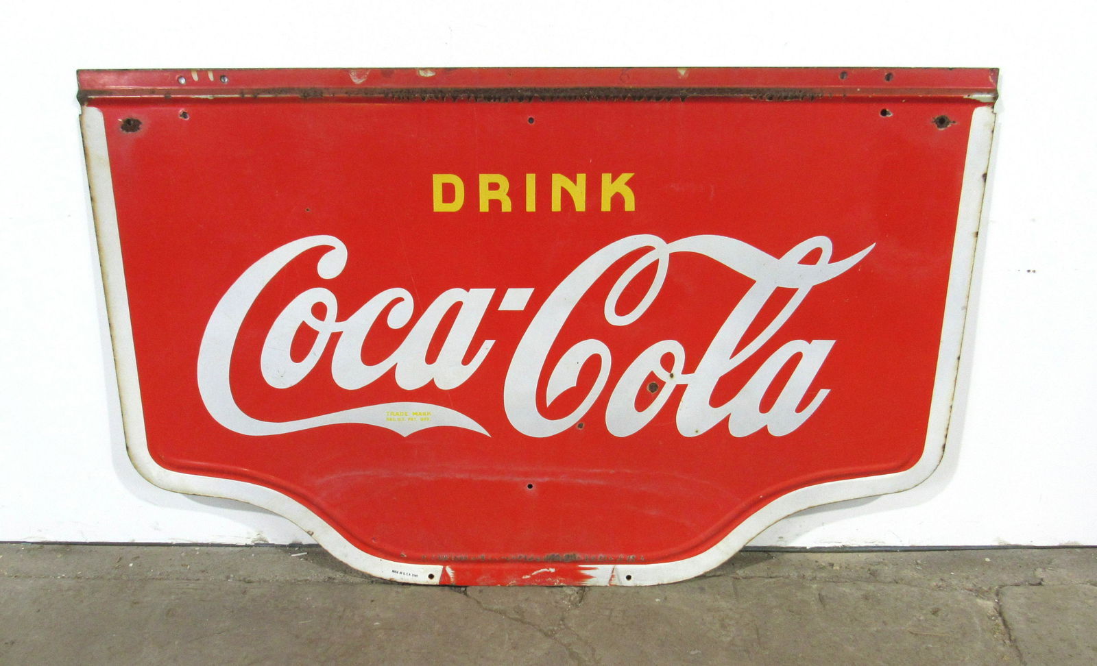 5FT LONG 1940 Coca Cola Double Sided Porcelain Sign (1 of 3)