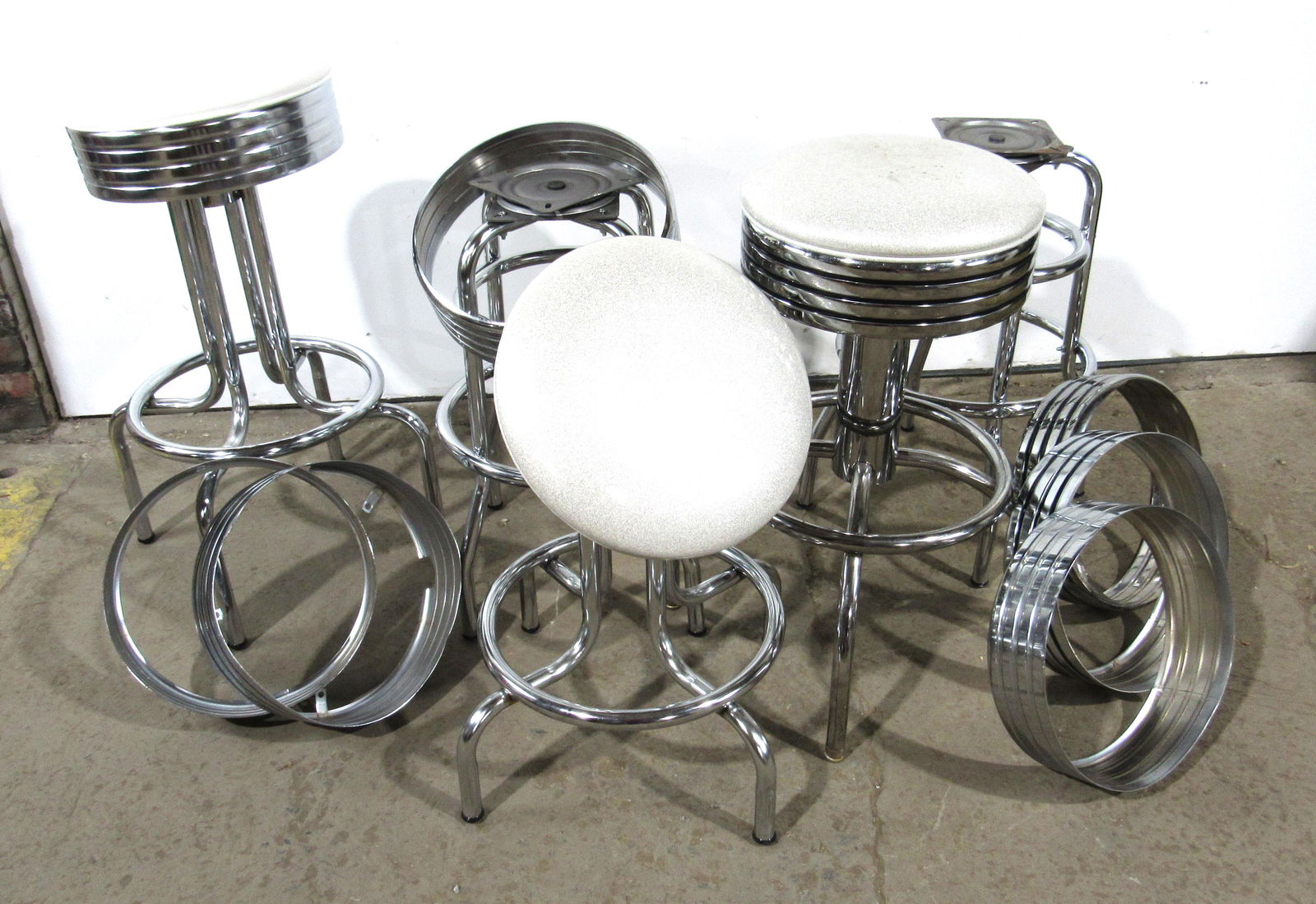 Assorted 1950s Style Diner Stool Tops and Bottoms (1 of 1)