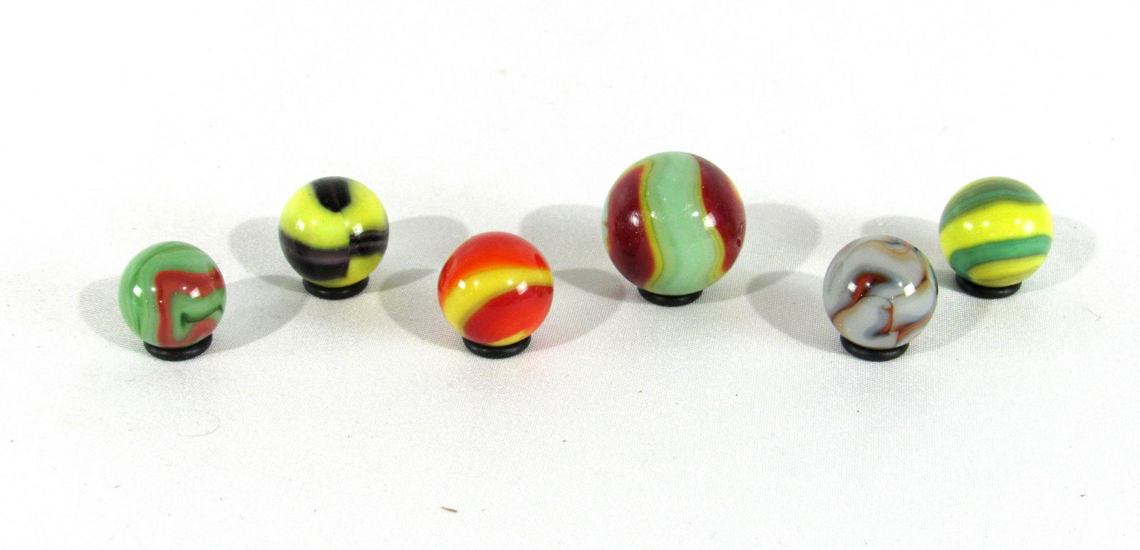 6 Assorted Machine Made Marbles (1 of 2)
