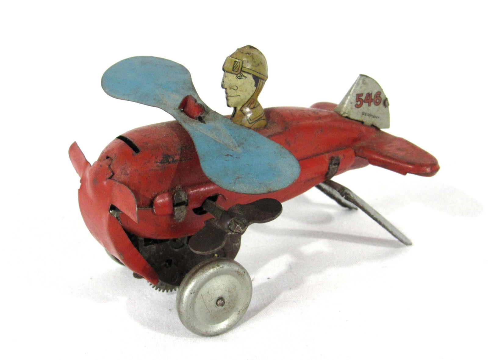 Vintage German 546 Tin Toy Stunt Airplane (1 of 2)