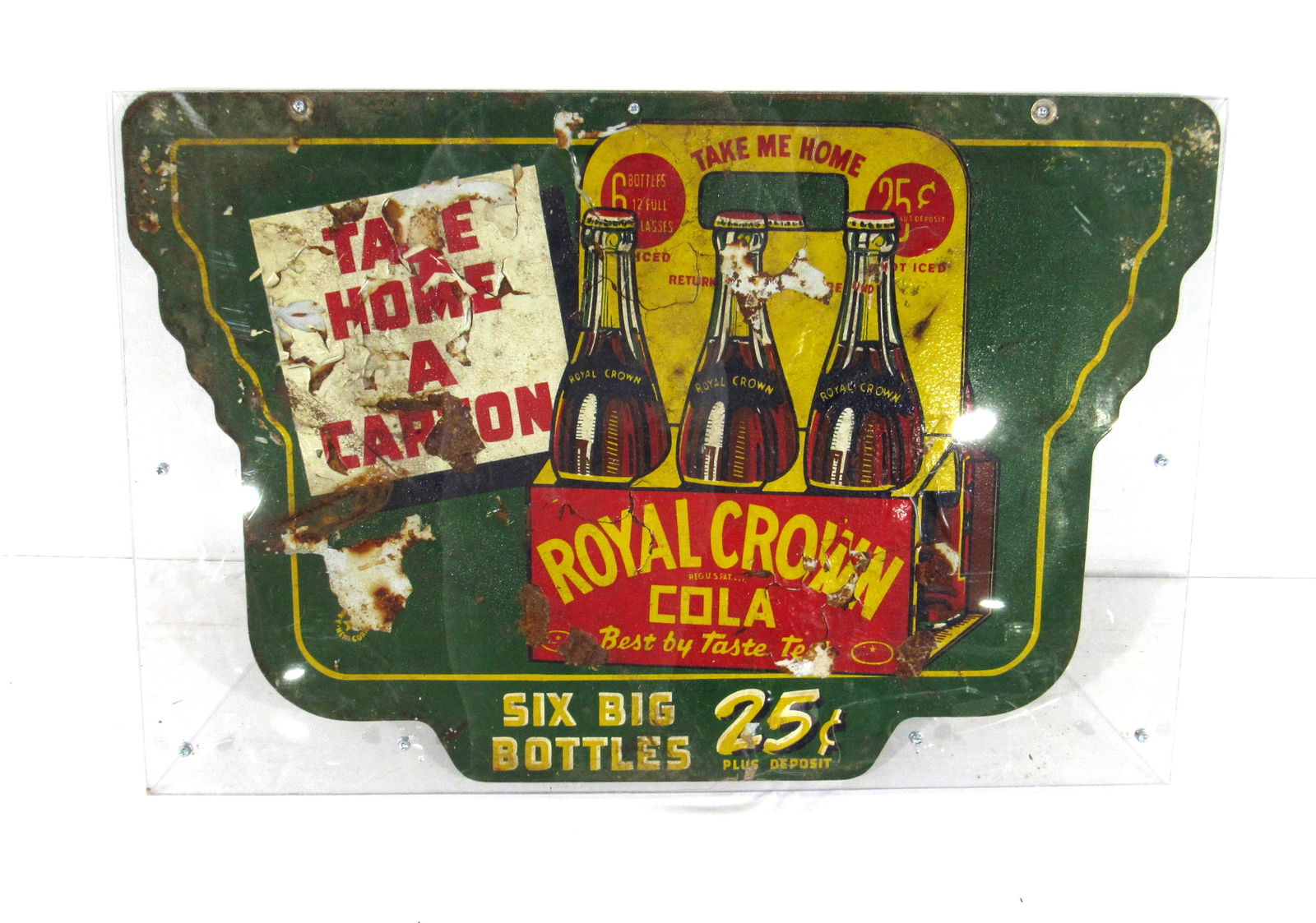 Rare Royal Crown Cola Double Sided Painted Sign (1 of 2)