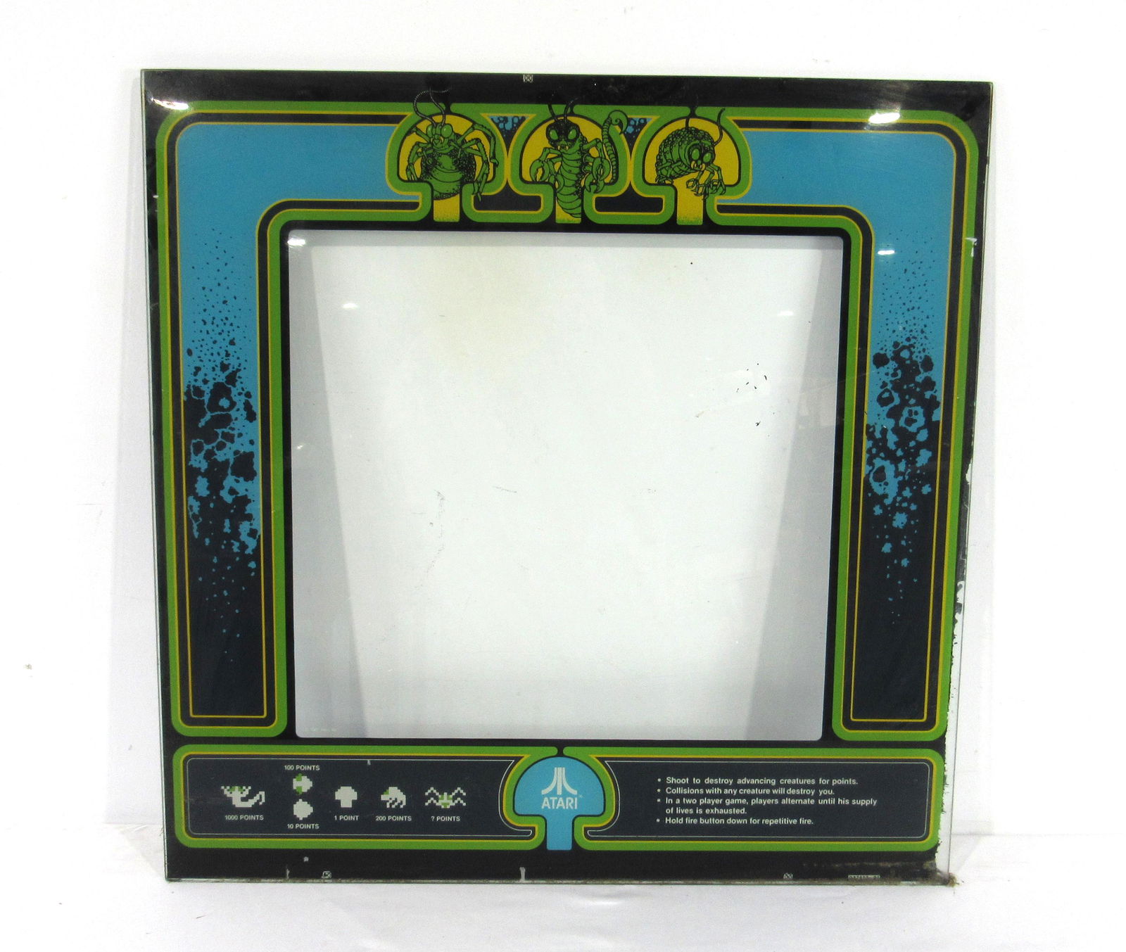 Atari Centipede Glass Arcade Game Bezel (1 of 2)