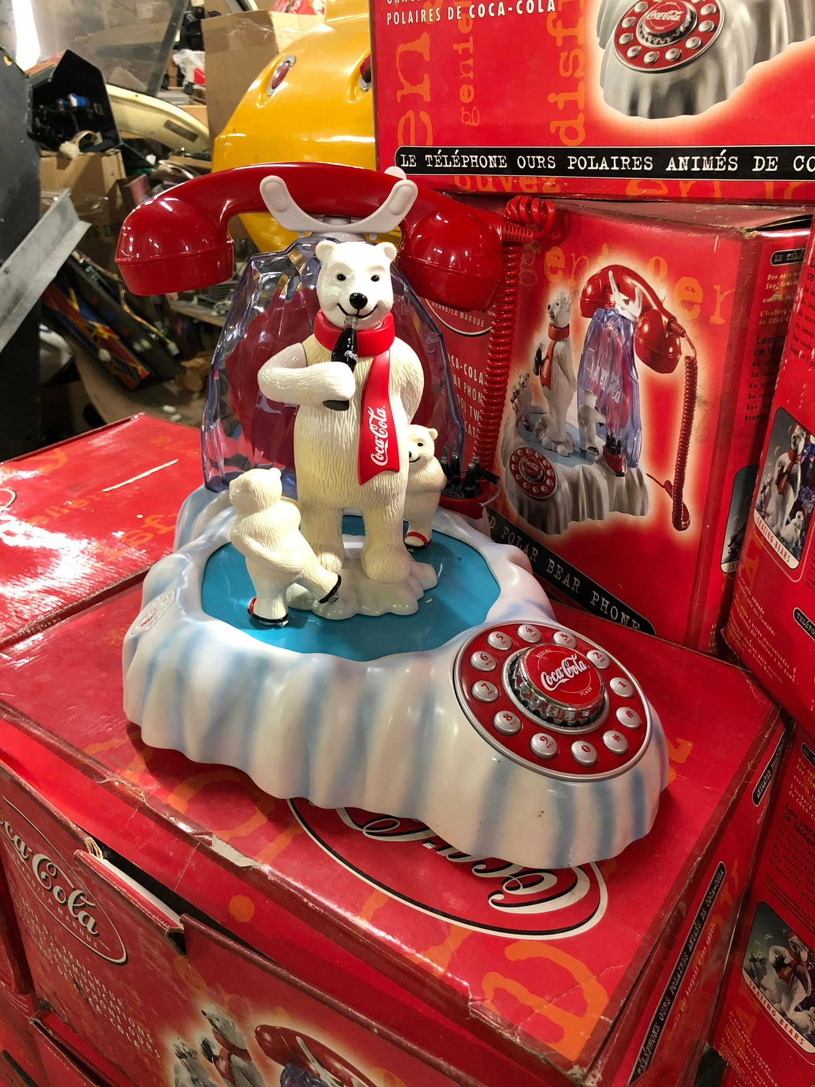 Lot of Six Coca Cola Polar Bear Themed Phones (1 of 2)