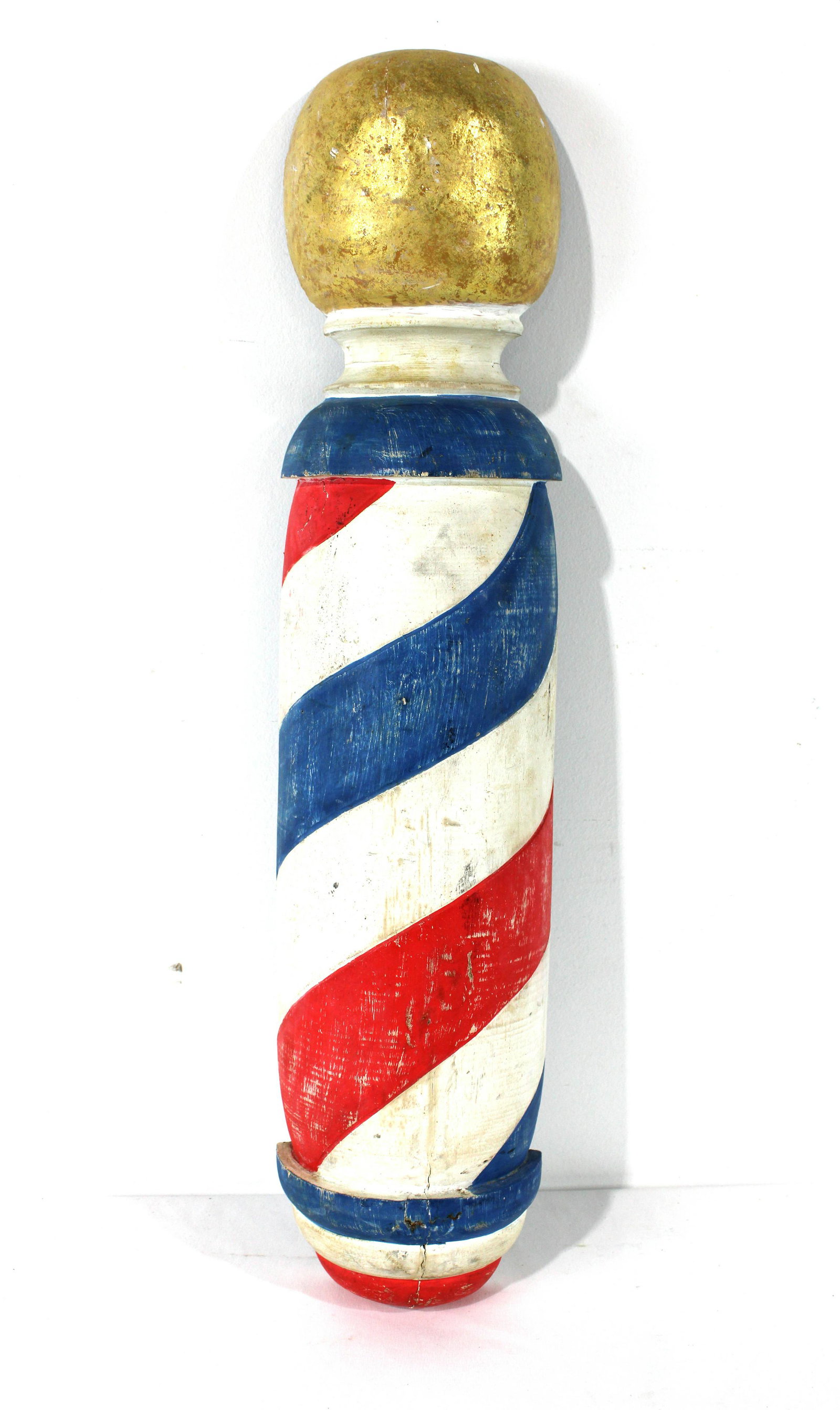 Early Wooden Barber Pole Shop Sign (1 of 2)