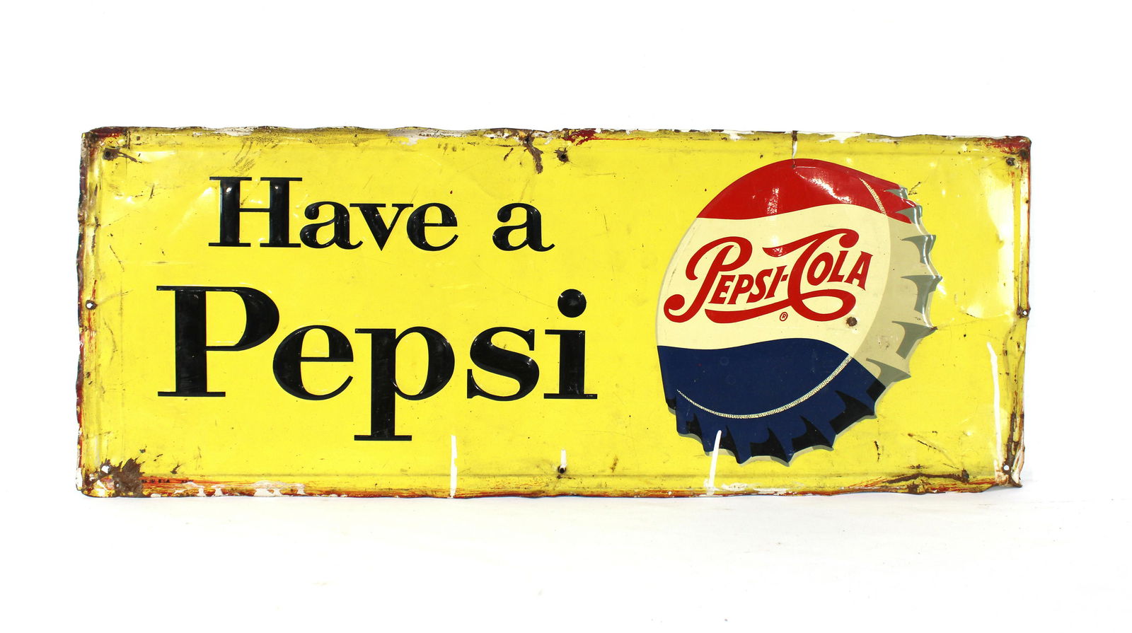 Have a Pepsi Embossed Advertising Sign (1 of 3)