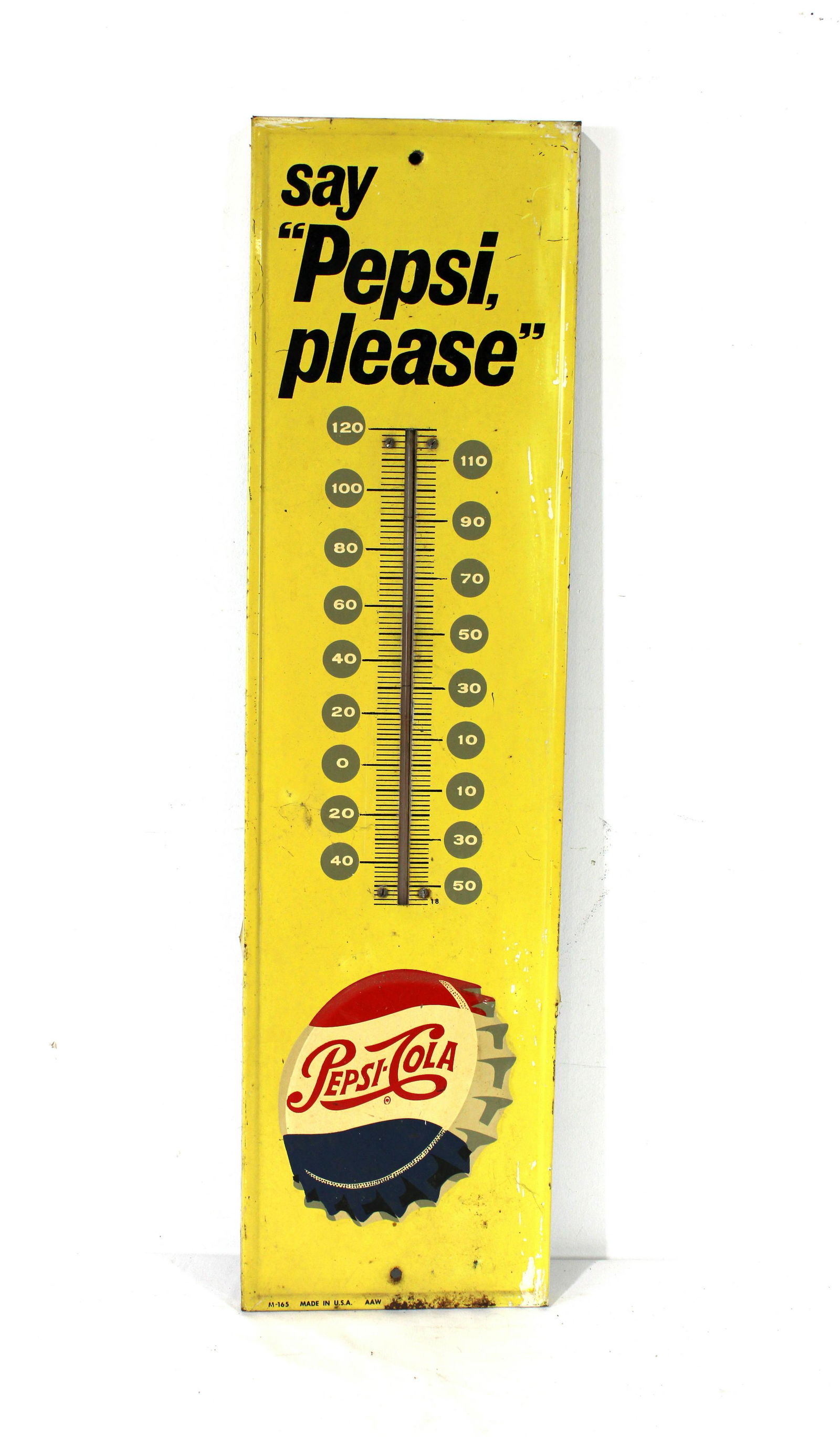 Embossed Pepsi Advertising Thermometer (1 of 3)