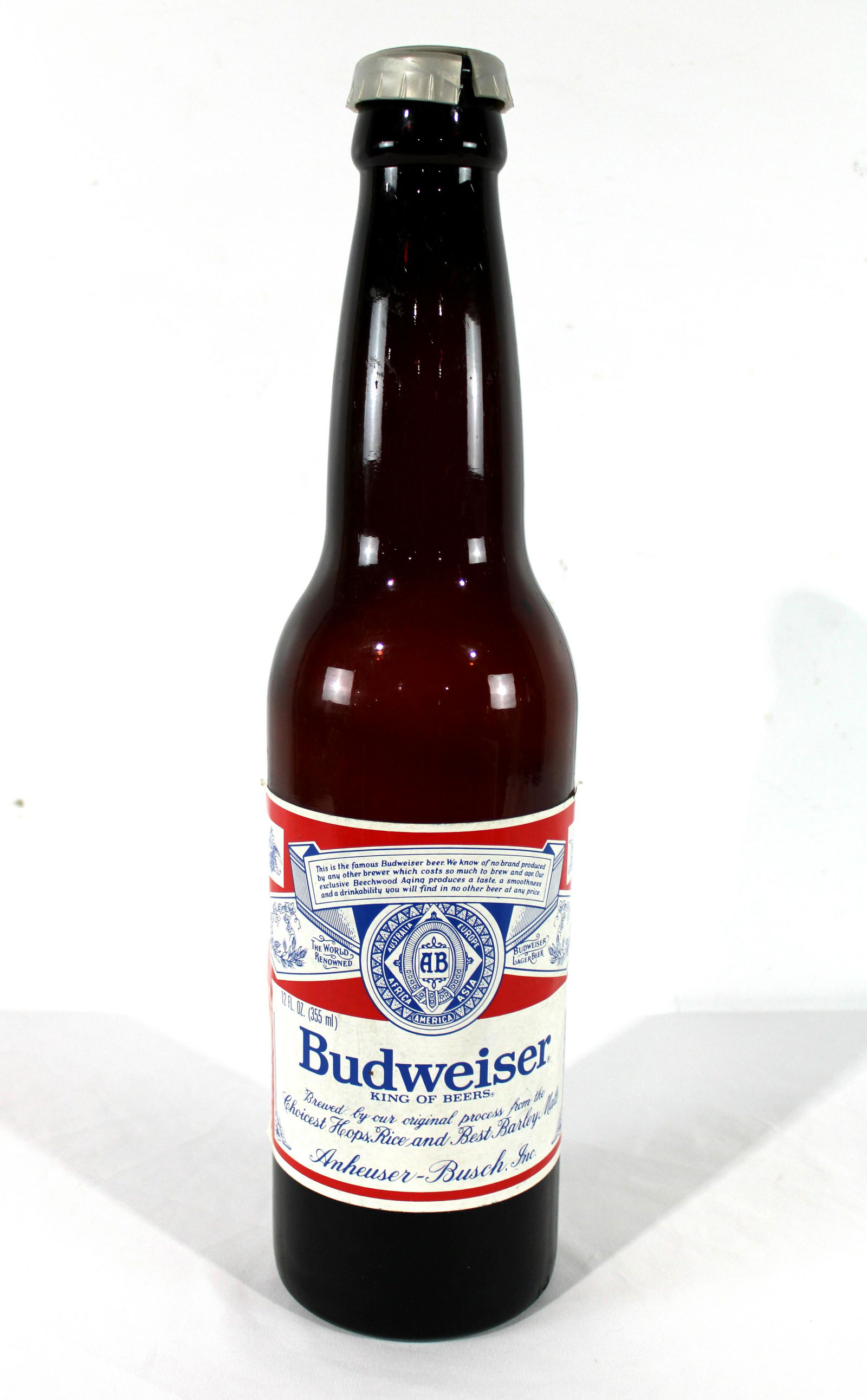 2.5 FT Glass Budweiser Beer Bottle Display (1 of 2)