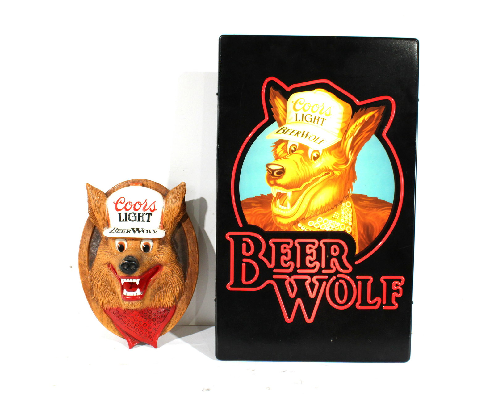 Coors Light Beer Wolf Advertising Signs (1 of 2)