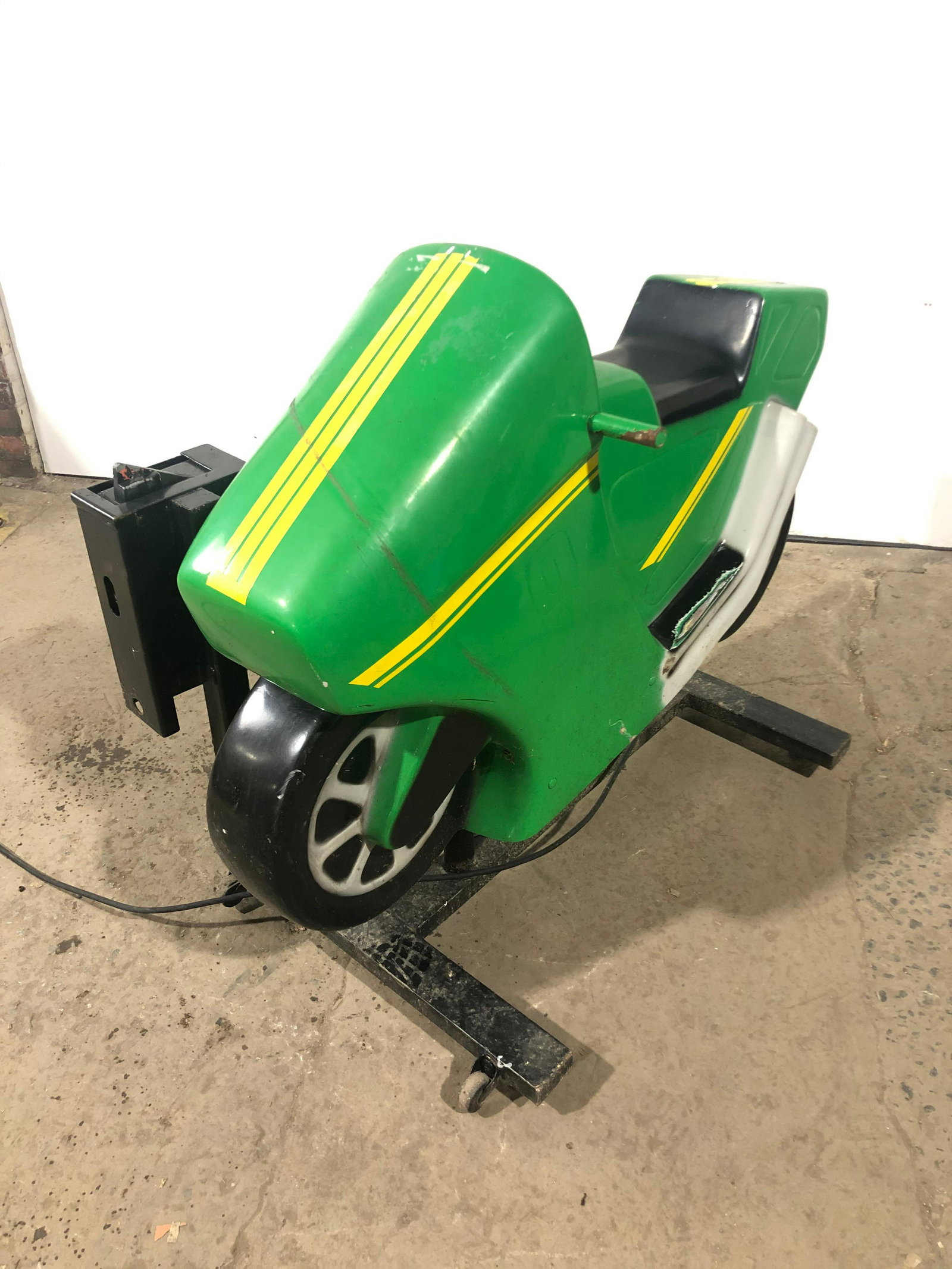 Green Motorcycle Coin Operated Kiddie Ride (1 of 2)