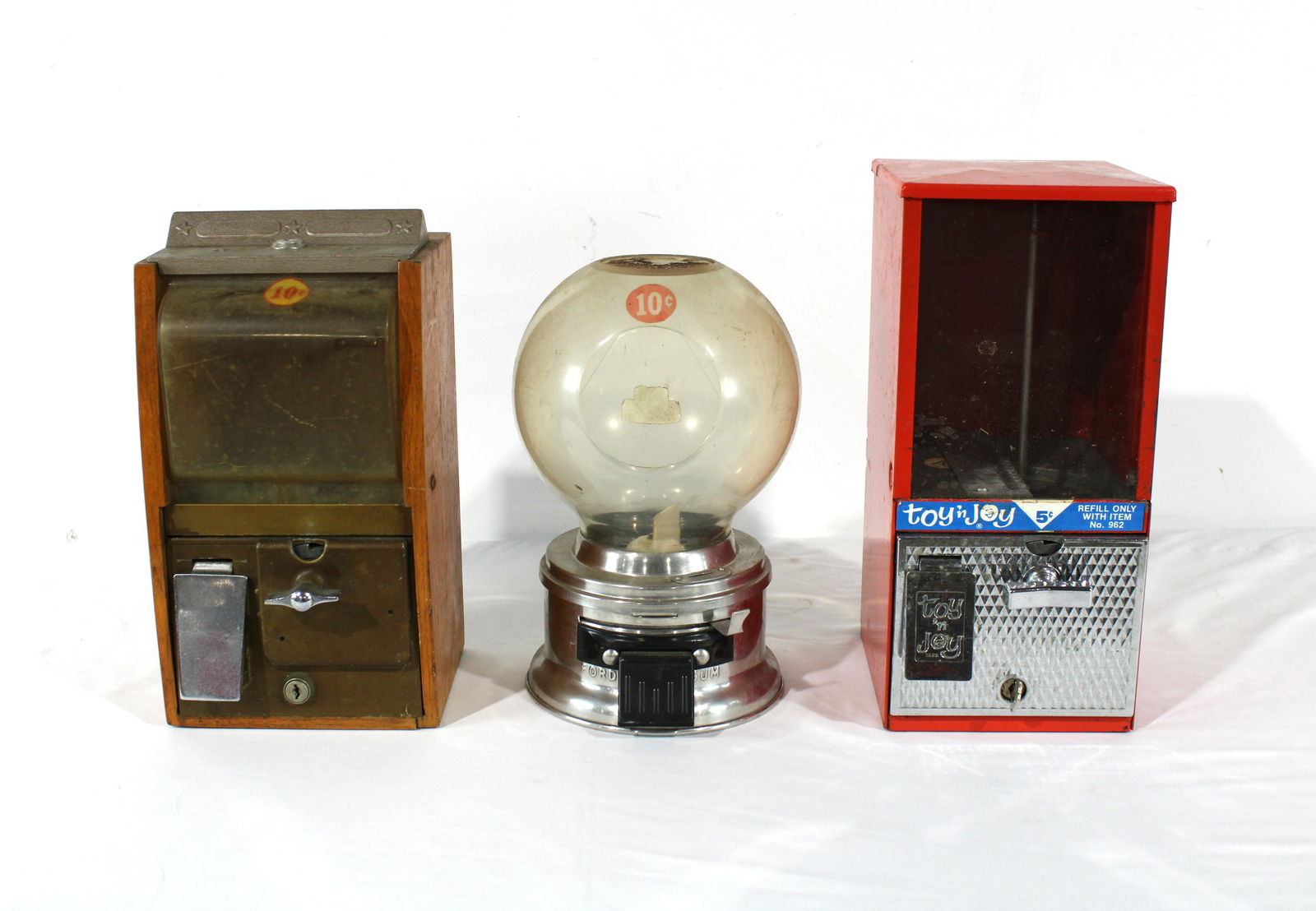 Three Coin Operated Gumballs including Ford (1 of 2)