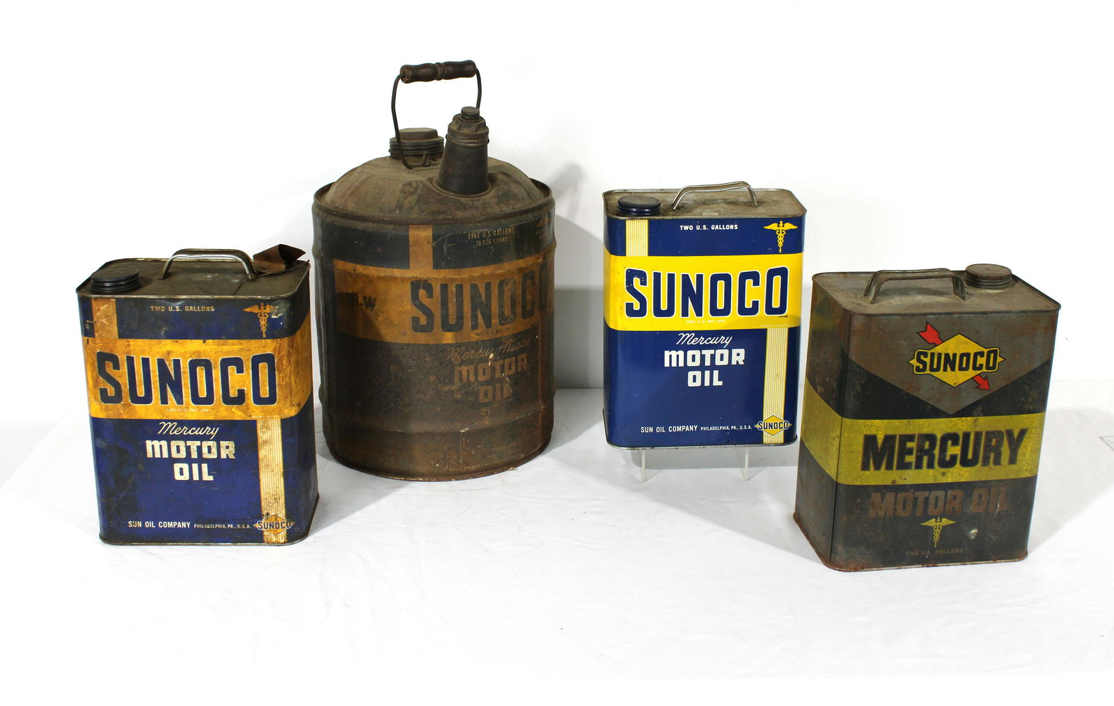 Four Sunoco Motor Oil Cans (1 of 2)