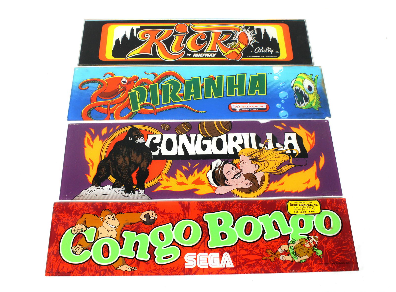 Four Arcade Game Headers Inc. Midway Kick (1 of 1)